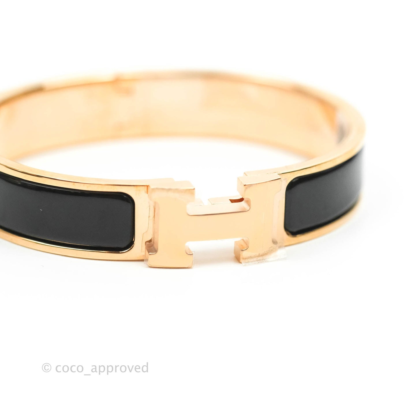 Hermès Clic H Bracelet Black Rose Gold PM