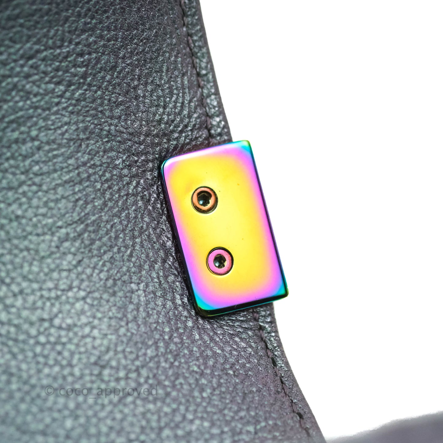 Chanel Medium Boy Bag Iridescent Purple Calfskin Mermaid Rainbow Hardware