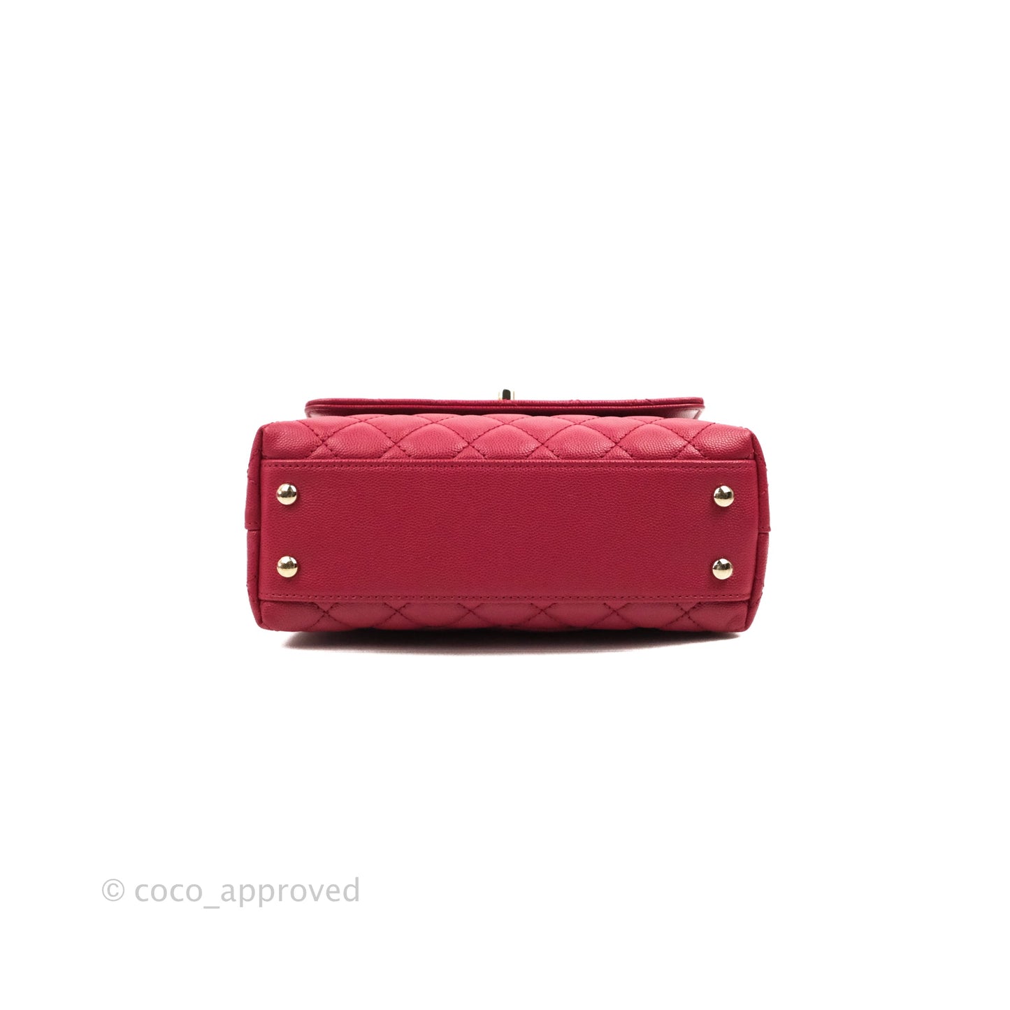 Chanel Small Coco Handle Quilted Dark Pink Caviar Gold Hardware 21A