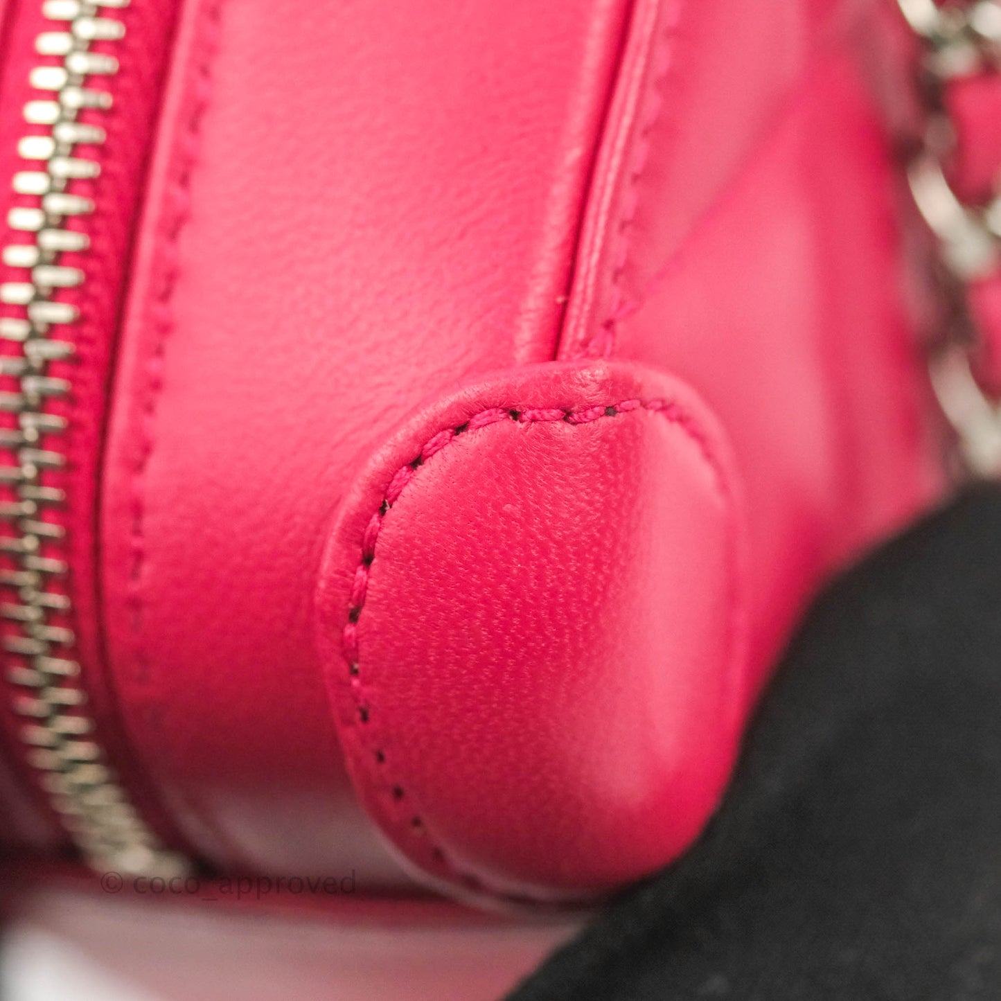 Chanel Mini Quilted Camera Case Pink Lambskin Silver Hardware