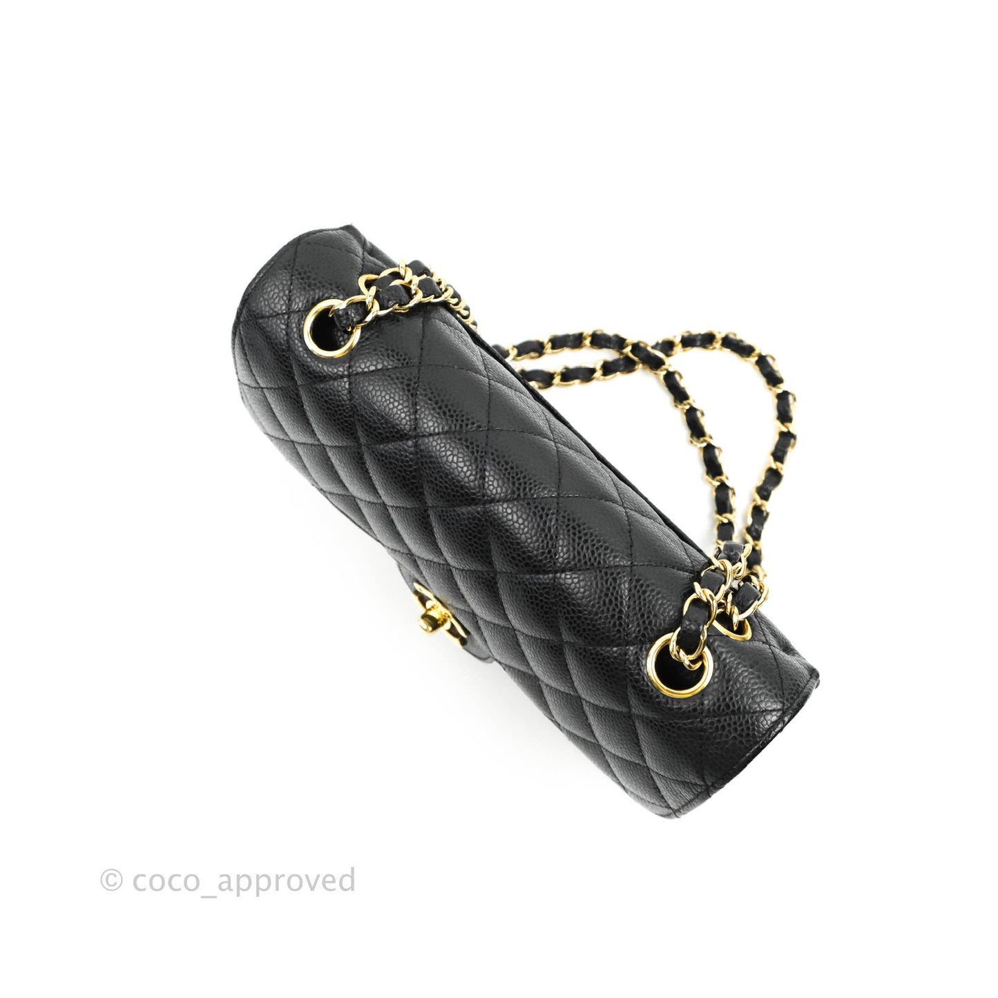 Chanel Small Classic Quilted Flap Black Caviar 24K Gold Hardware