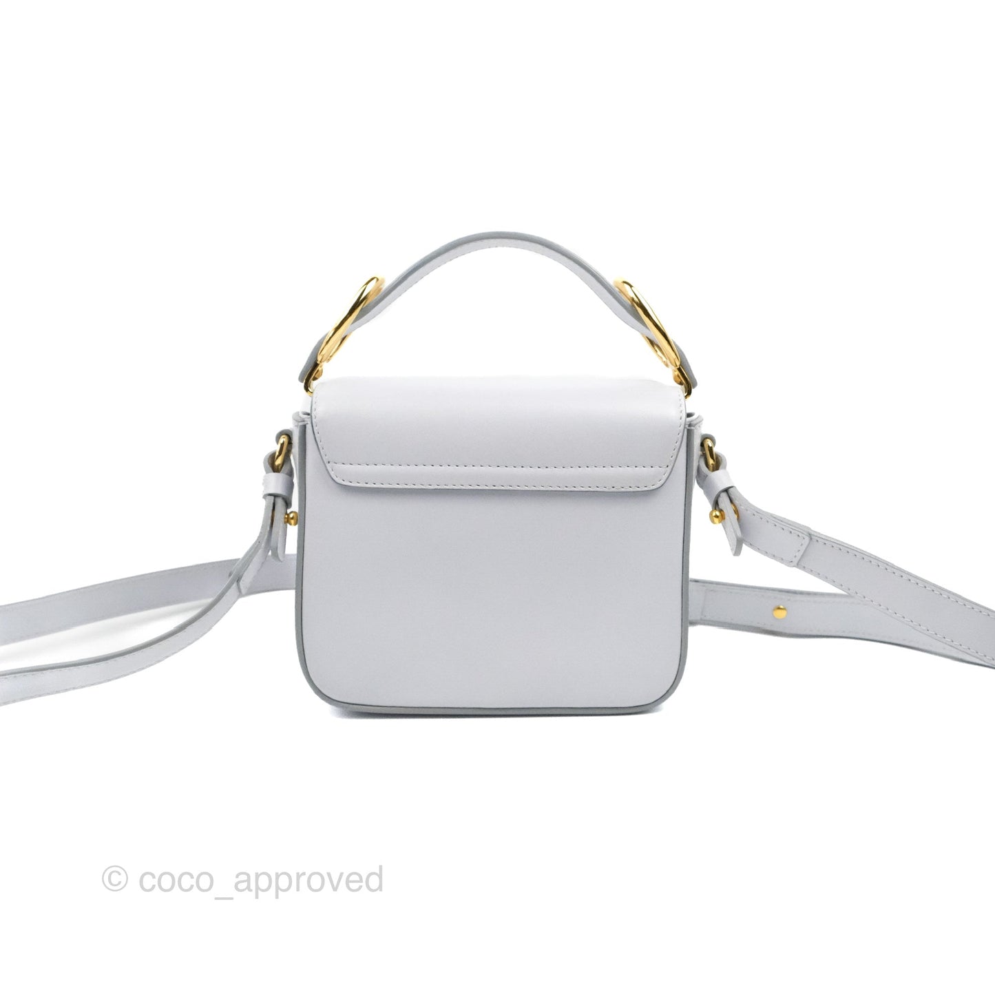 Chloé Mini C Bag Light Cloud Shiny/Suede Calfskin