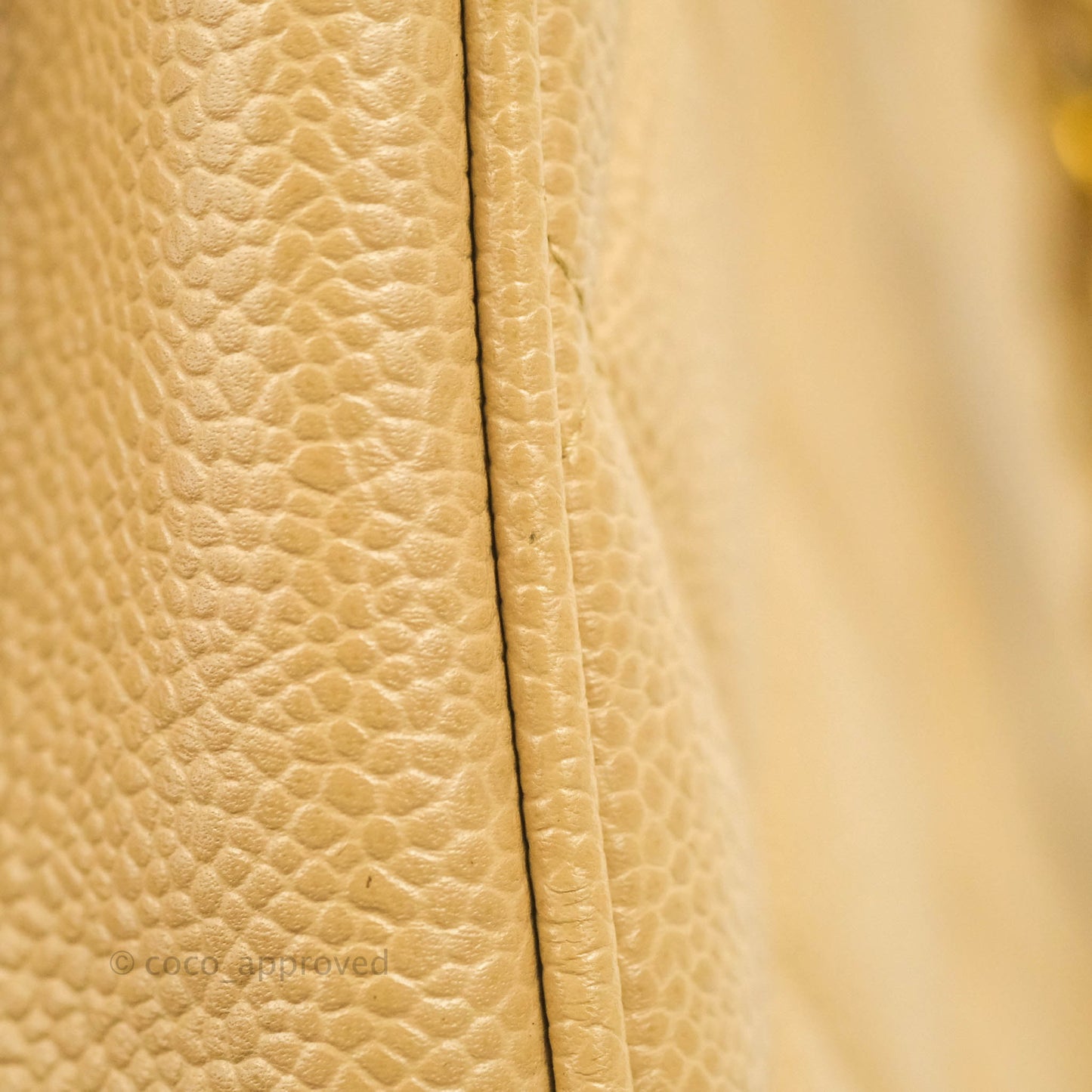 Chanel Vintage CC Quilted Tote Dark Beige Caviar 24K Gold Hardware