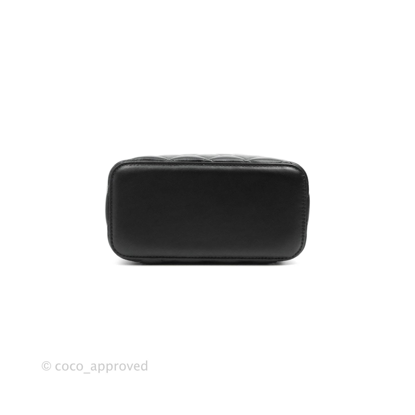 Chanel Vanity with Pearl Crush Chain in Black Lambskin Aged Gold Hardware