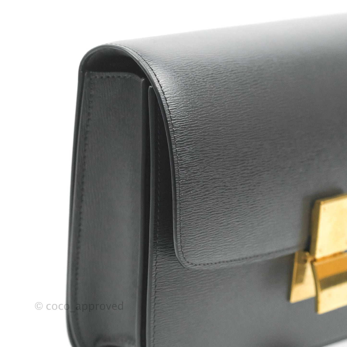 Celine Medium Classic Box Flap Dark Grey Liege Calfskin