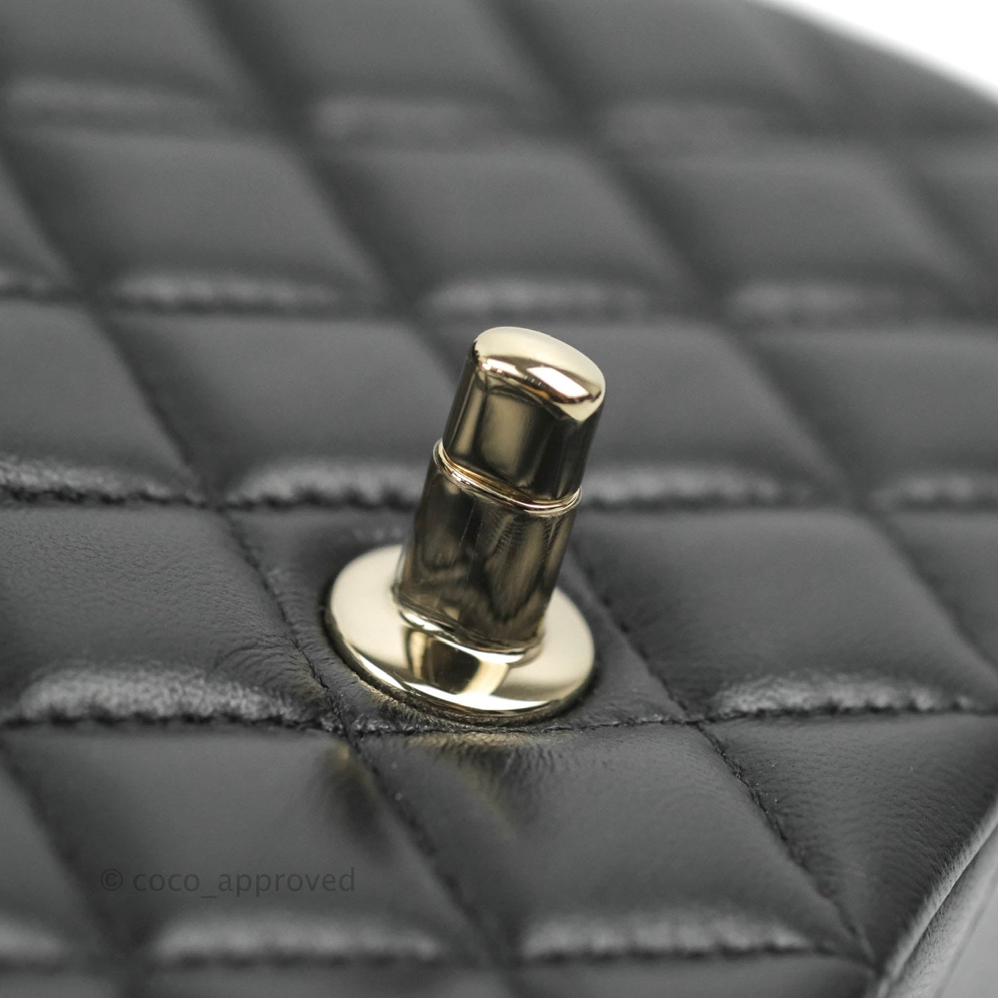 Chanel Top Handle Mini Rectangular Flap Bag Black Lambskin Gold Hardware