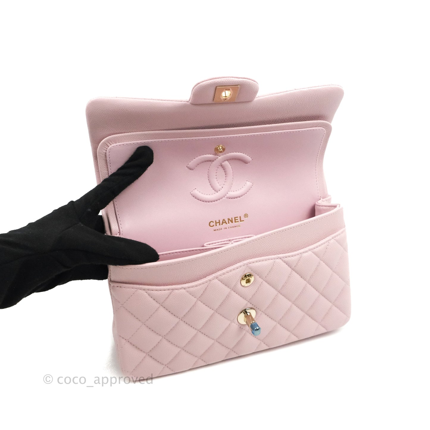 Chanel Classic Small S/M Flap Pink Caviar Gold Hardware