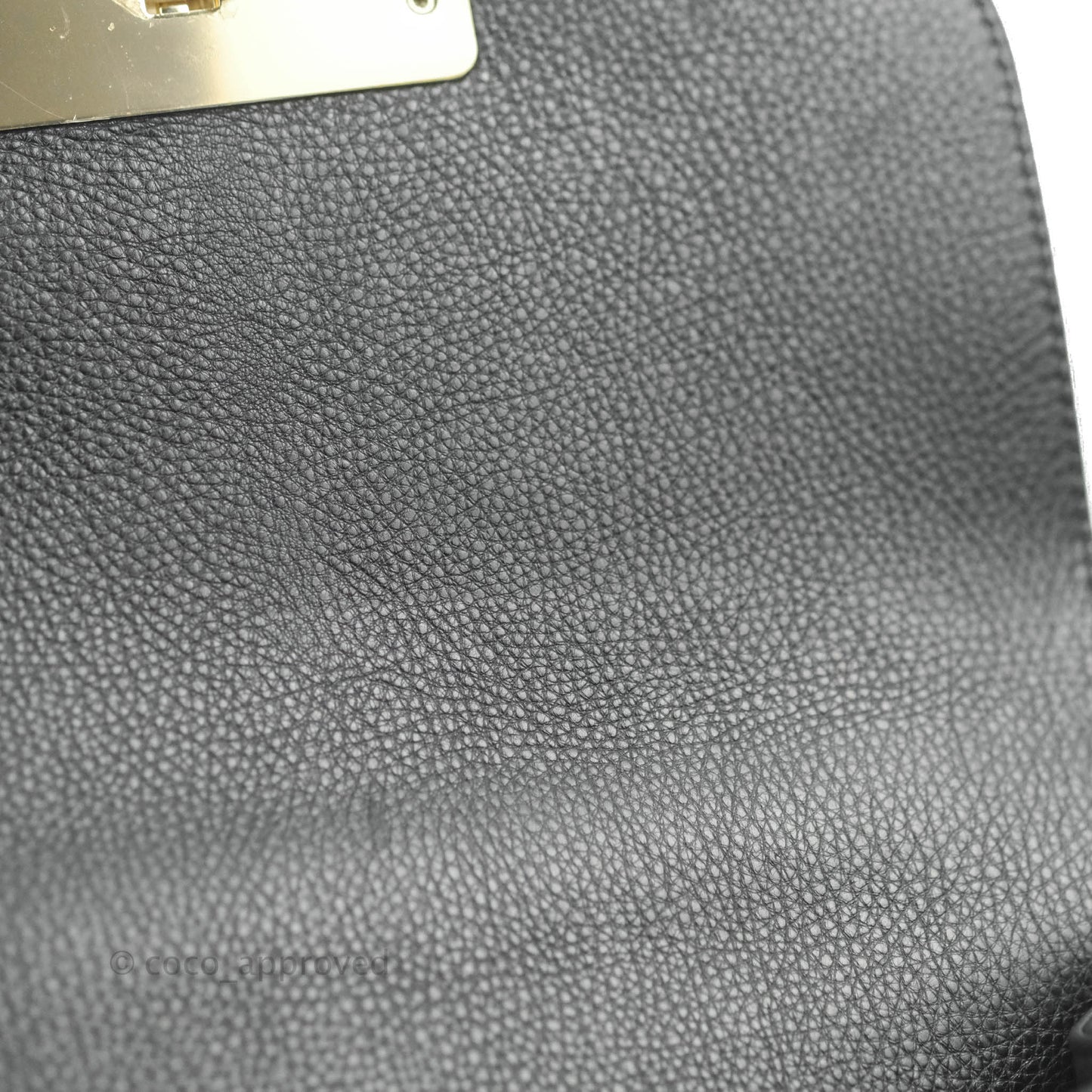Chanel Quilted Small Label Click Flap Bag Black Grained Calfskin Gold Hardware