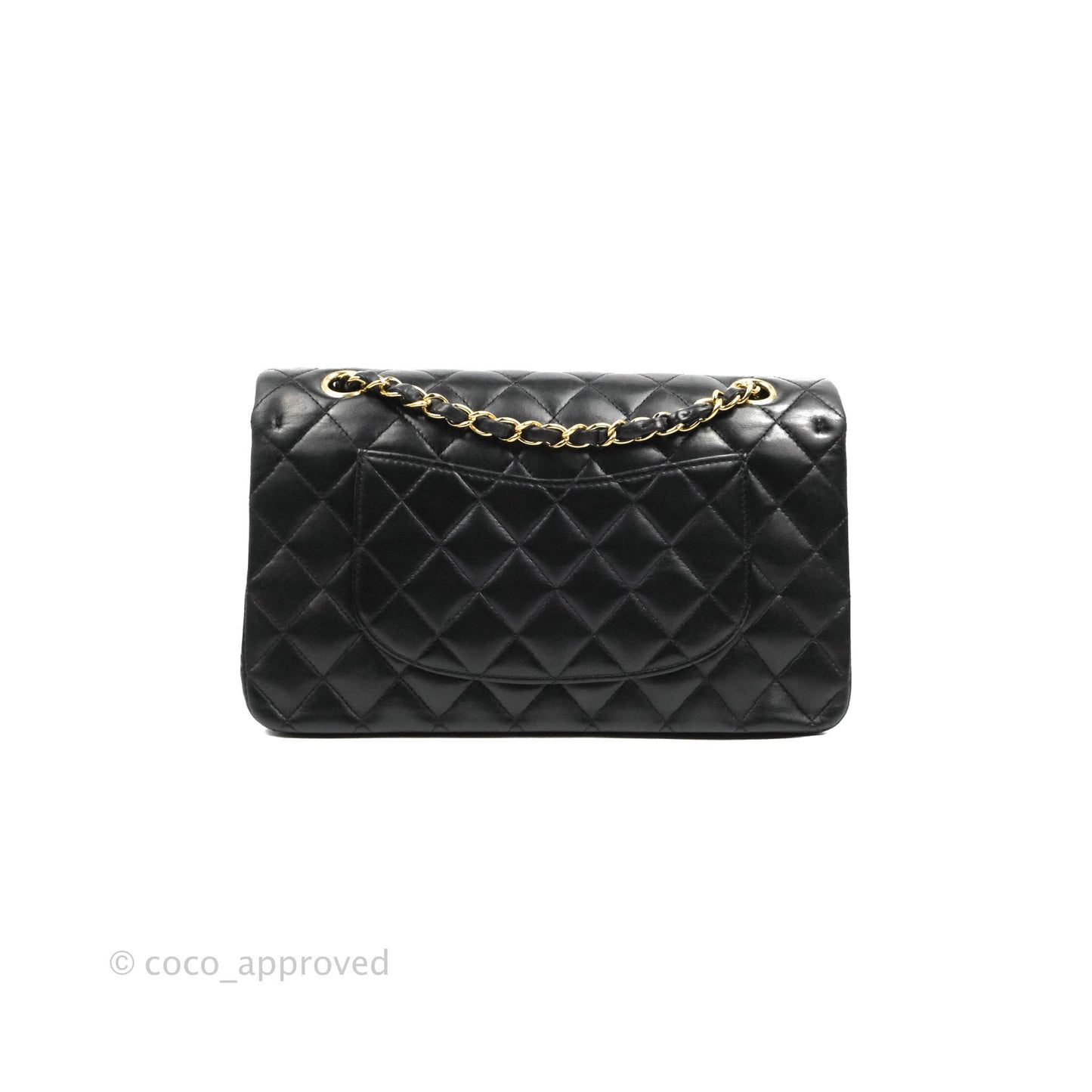 Chanel Classic M/L Medium Flap Quilted Black Lambskin 24K Gold Hardware