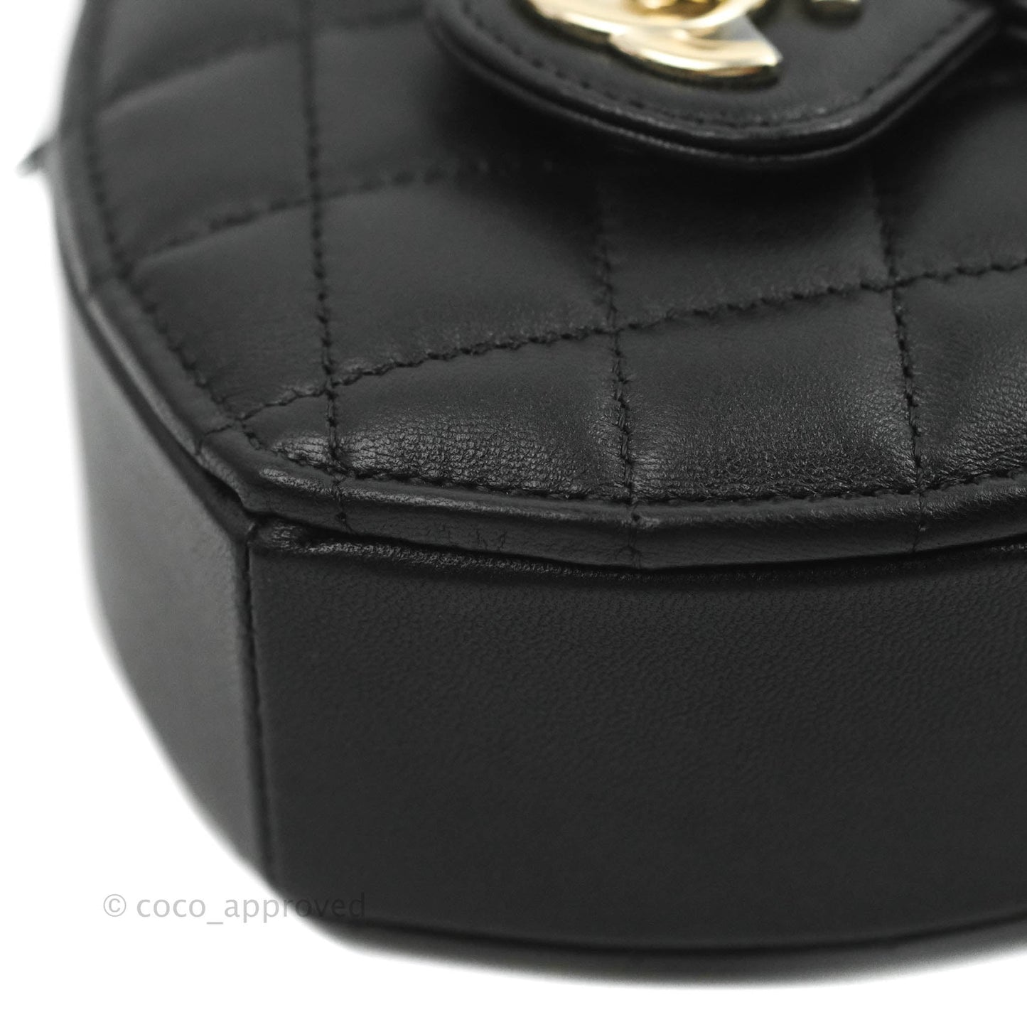 Chanel Small Heart Bag Black Lambskin Gold Hardware 22S