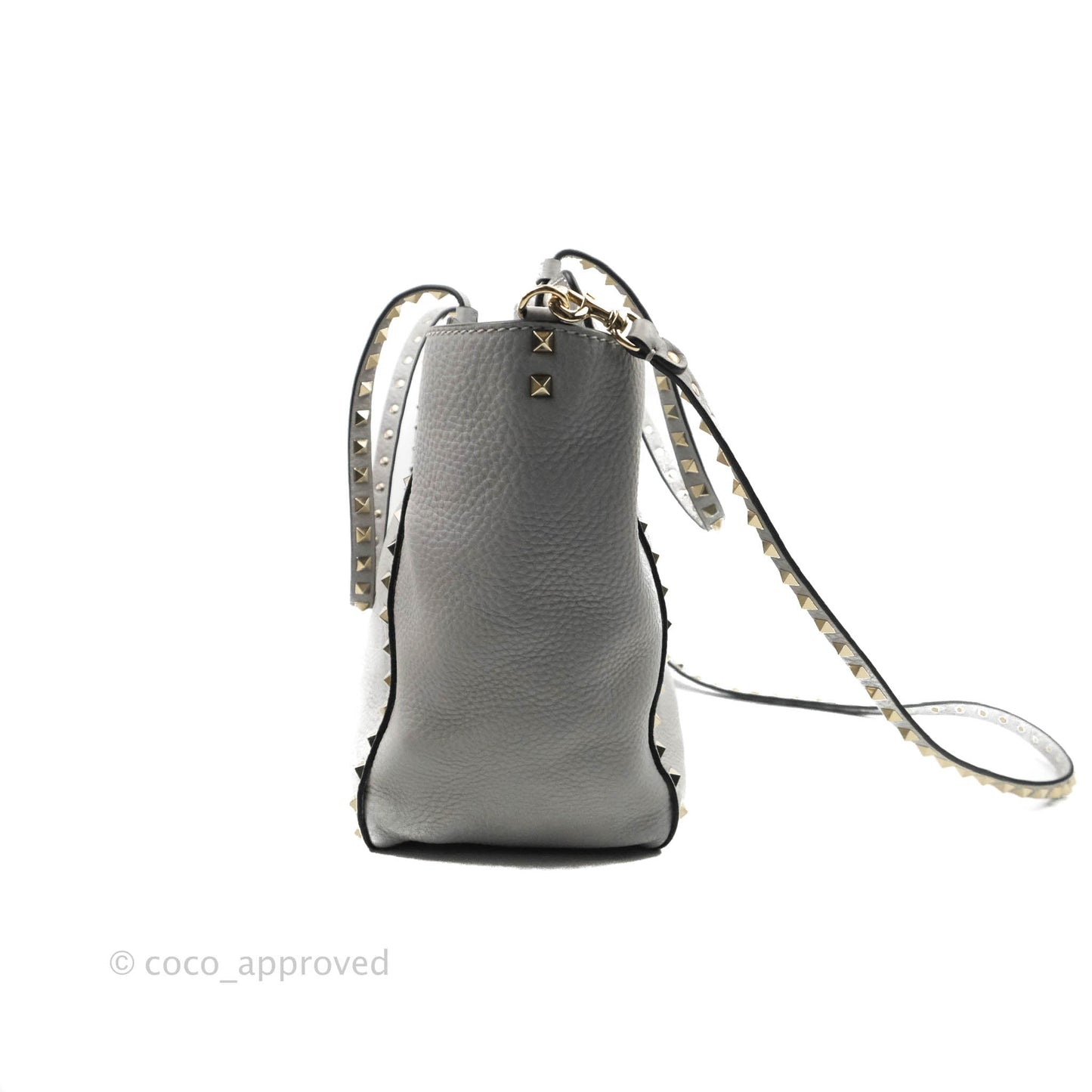 Valentino Garavani Medium Rockstud Bag Grey Grainy Calfskin