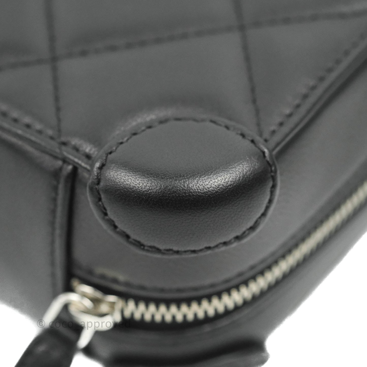 Chanel Mini Quilted Camera Case Black Lambskin Silver Hardware