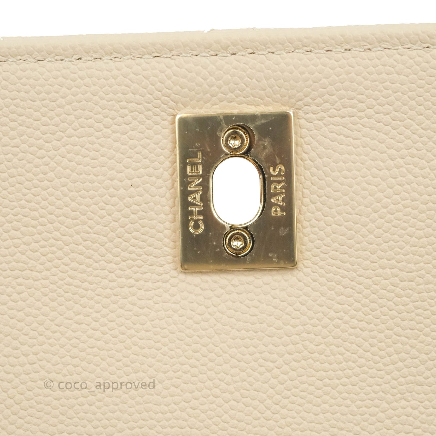Chanel Quilted Small Business Affinity Flap Light Beige Caviar Gold Hardware