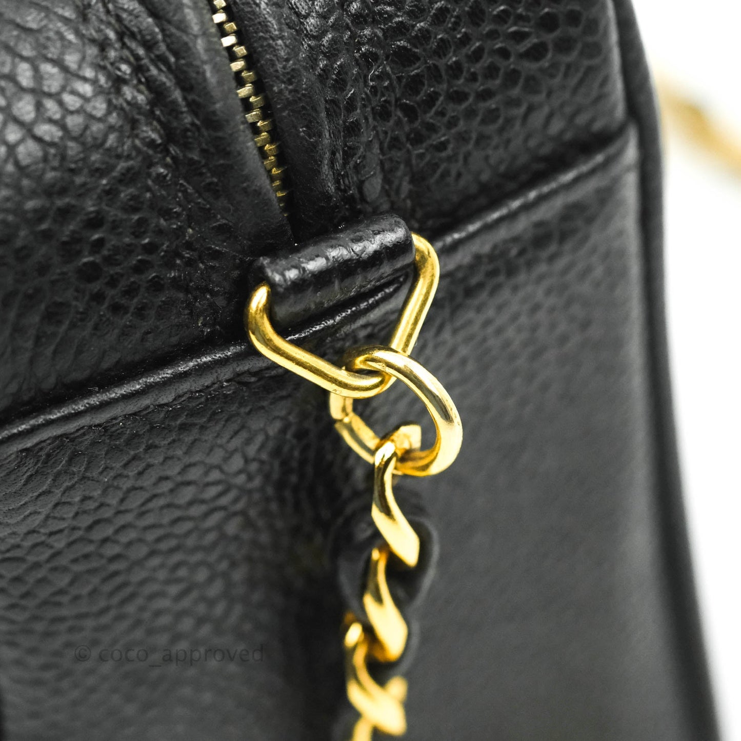 Chanel Vintage Camera Bag Black Caviar Gold Hardware