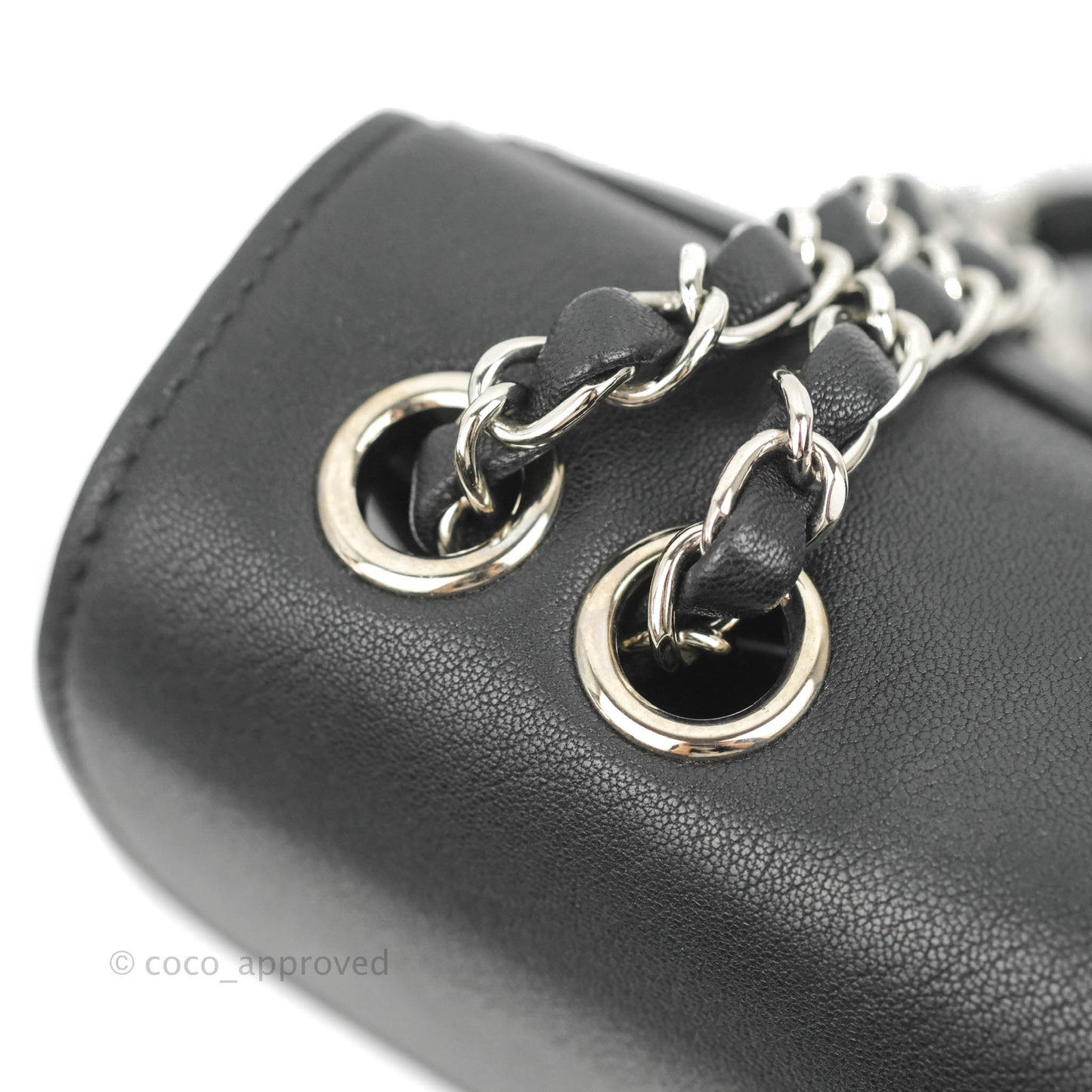 Chanel Quilted Mini Urban Companion Flap Black Calfskin Silver Hardware