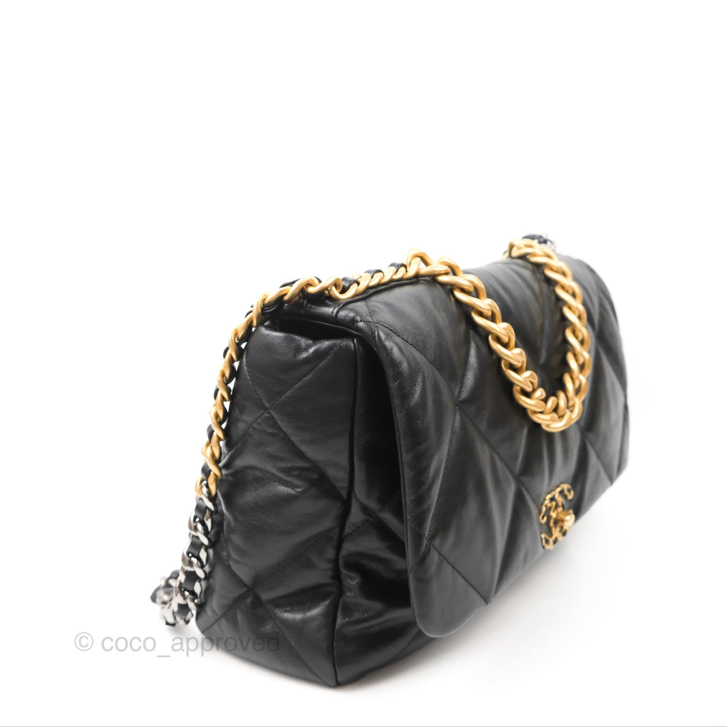 Chanel 19 Maxi Flap Bag Black Goatskin Mixed Hardware