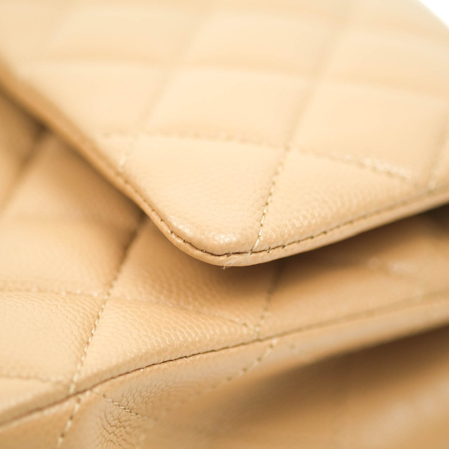 Chanel Classic M/L Medium Double Flap Dark Beige Caviar Gold Hardware 19B