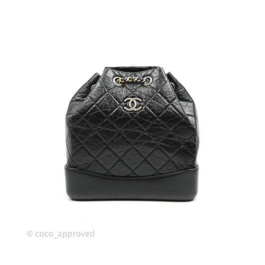 Chanel Small Gabrielle Backpack Black Aged Calfskin