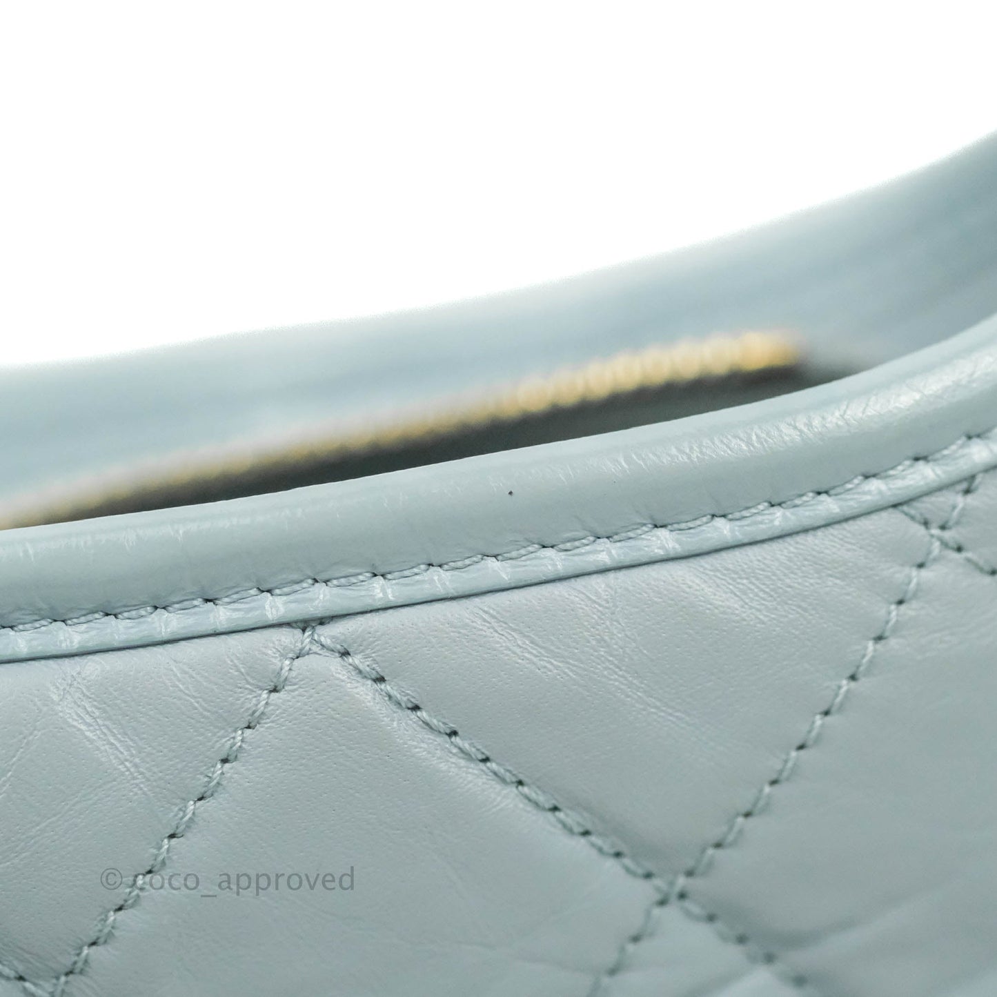 Chanel Small Gabrielle Hobo Light Blue Grey Aged Calfskin Mixed Hardware