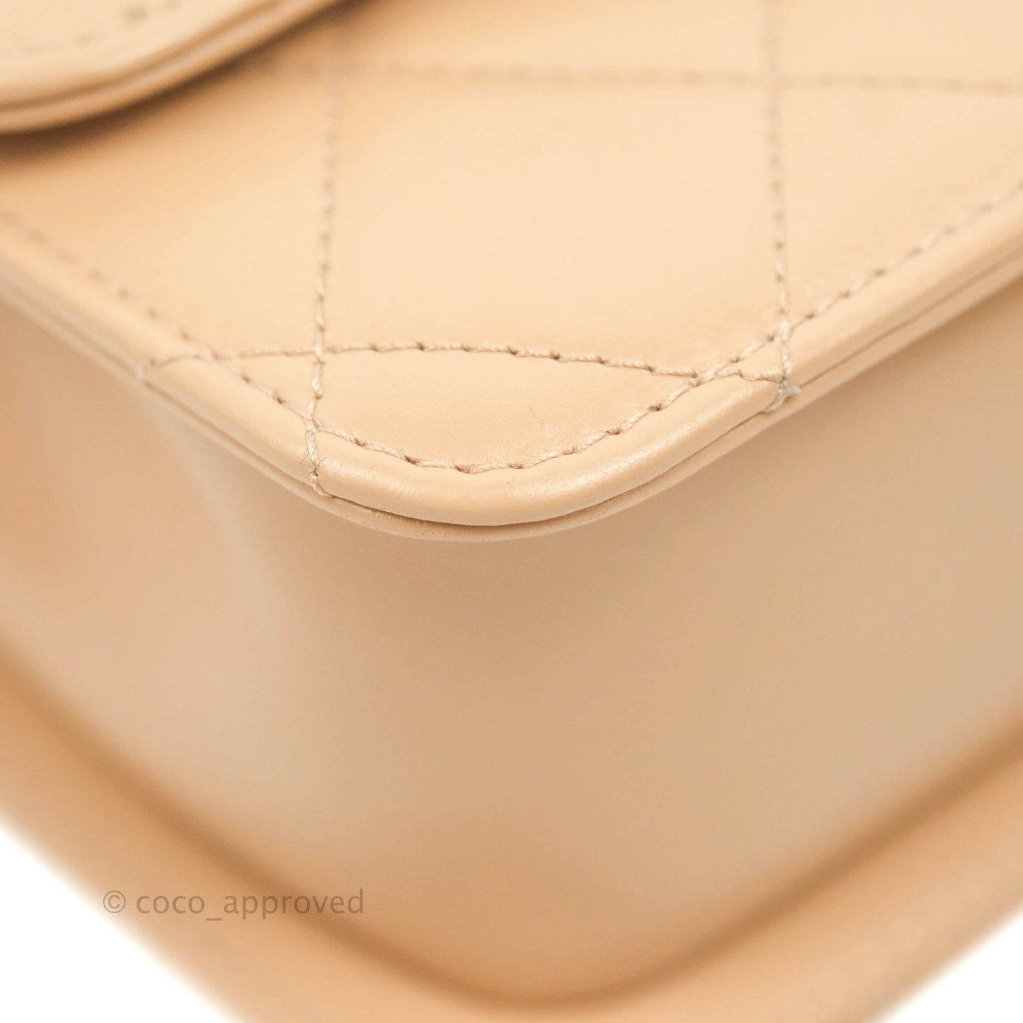 Chanel Quilted Perfect Fit Adjustable Beige Calfskin Gold Hardware 21A