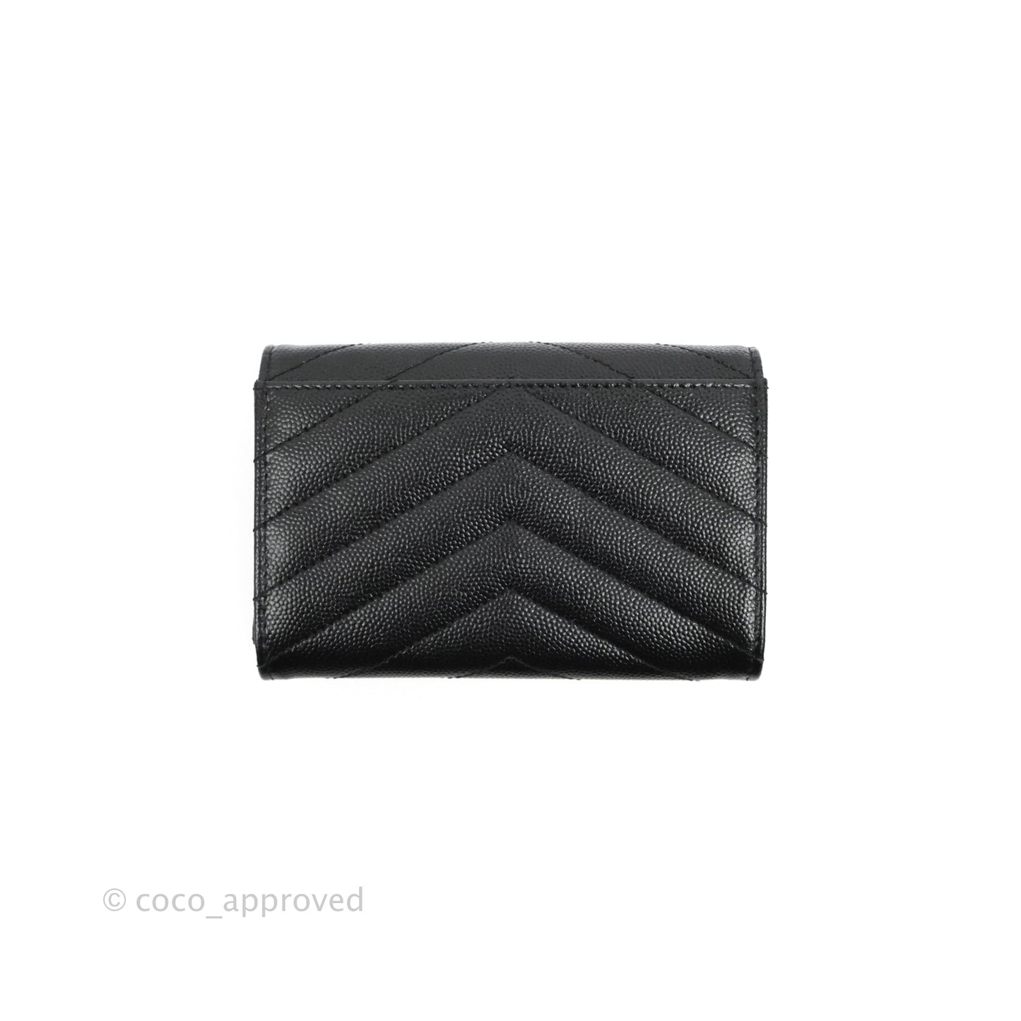Saint Laurent Monogramme Envelope Wallet Black Grained Calfskin Gold Hardware