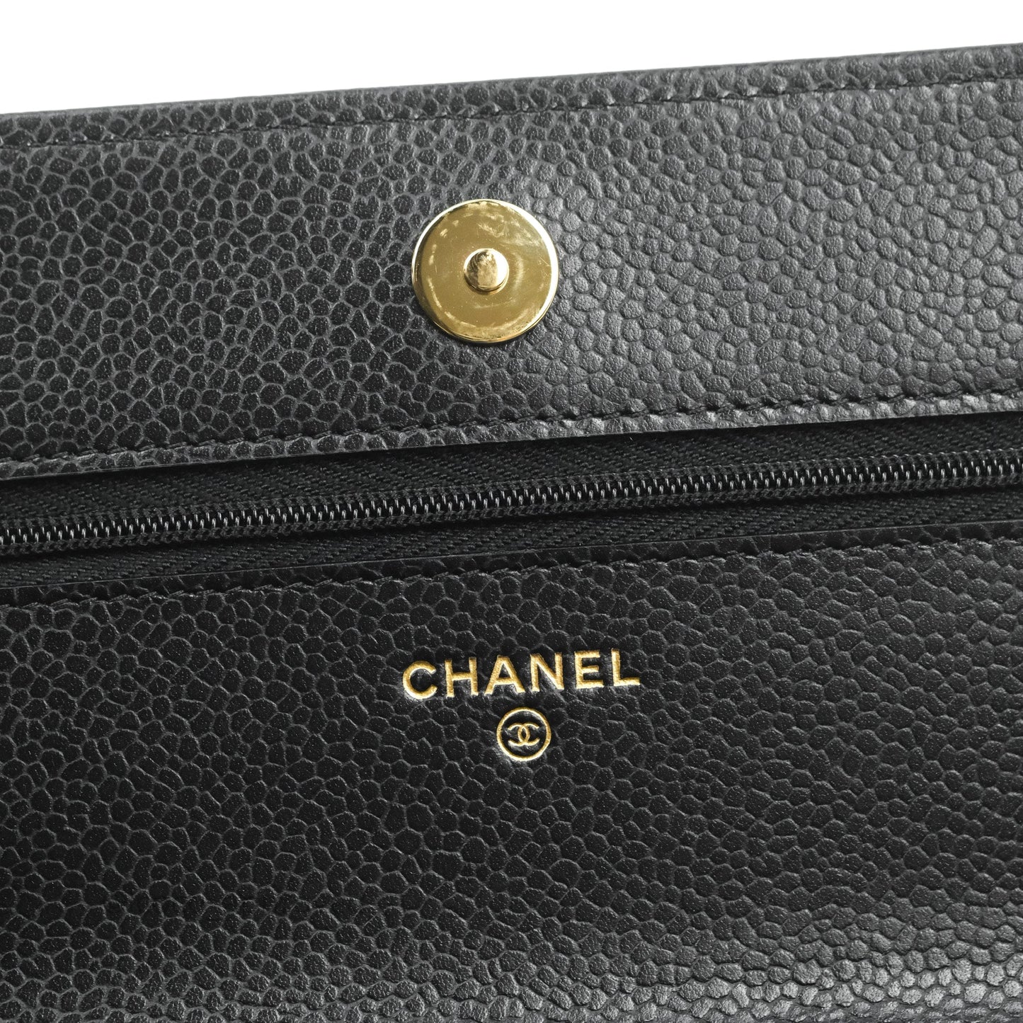 Chanel Quilted WOC Black Caviar Gold Hardware