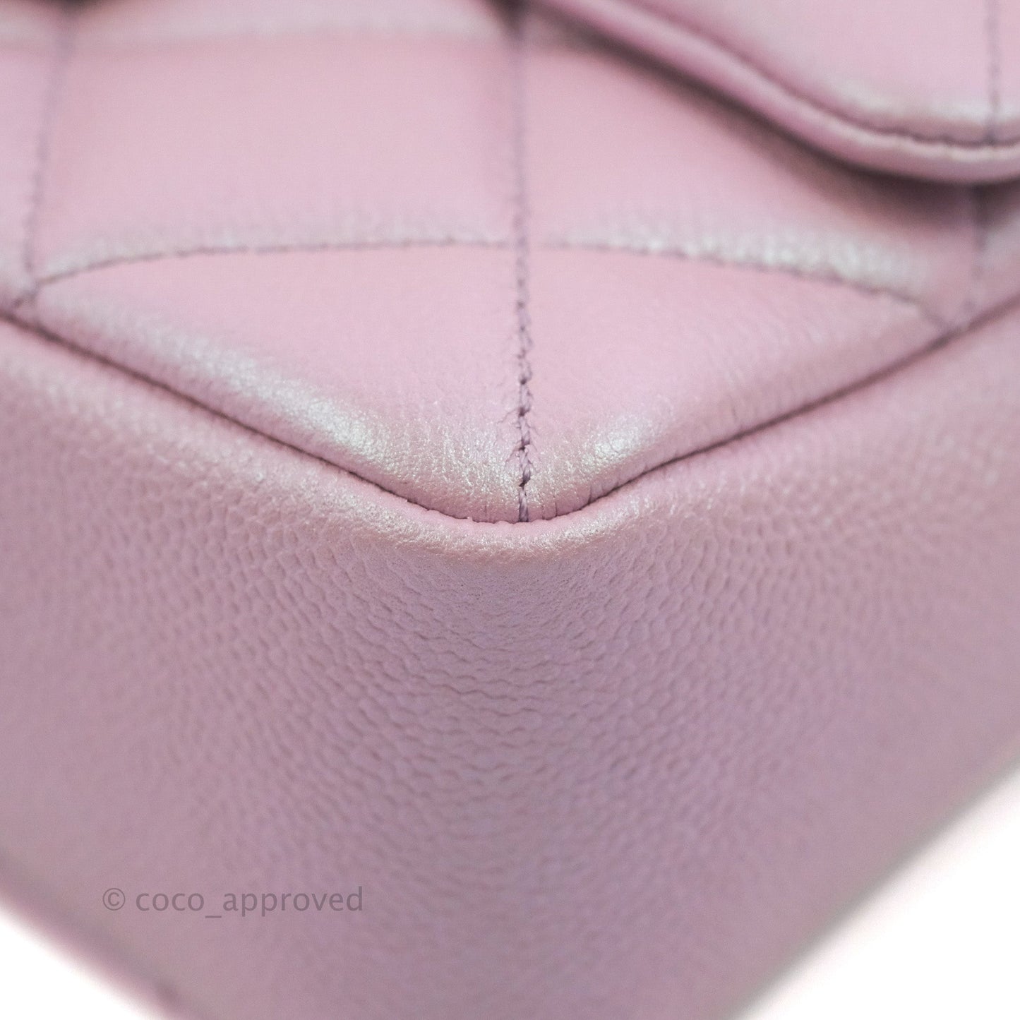 Chanel Quilted My Perfect Mini Iridescent Lilac Caviar Aged Gold Hardware 21K