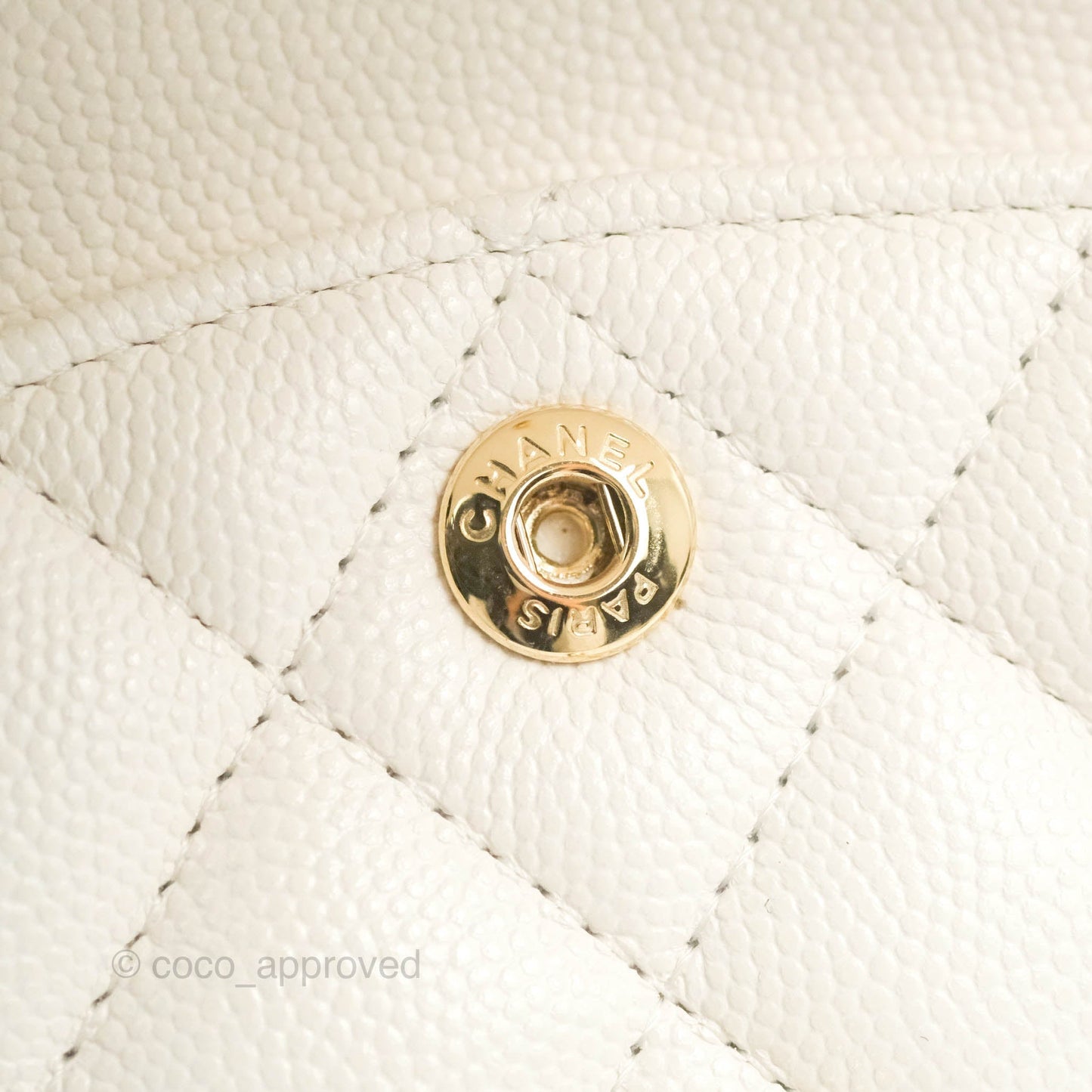 Chanel Classic Small S/M Flap White Caviar Gold Hardware 21S