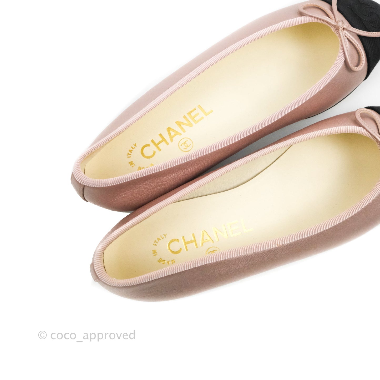 Chanel Ballerina Flats Pink Black Size 36