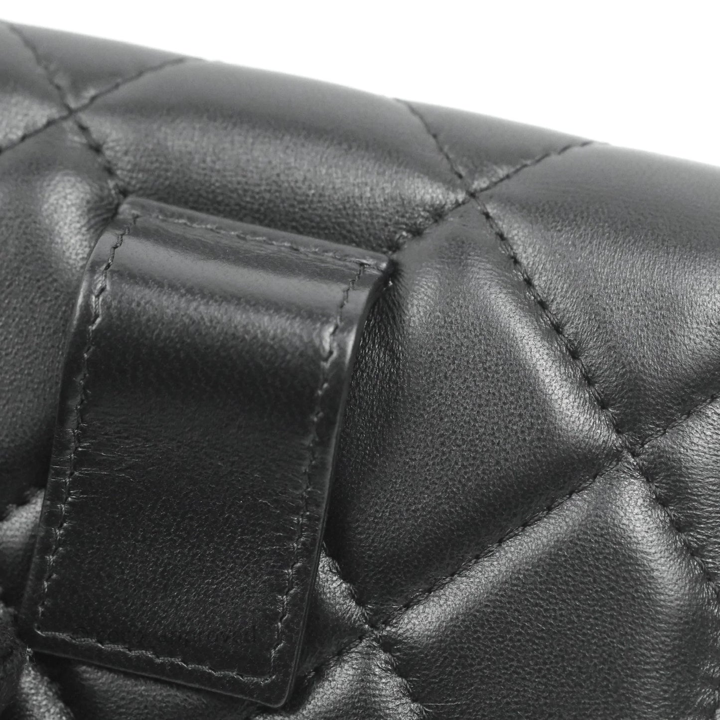 Chanel Resin Bi-Color Chain Mini Card Holder Belt Bag Black Lambskin Gold Hardware