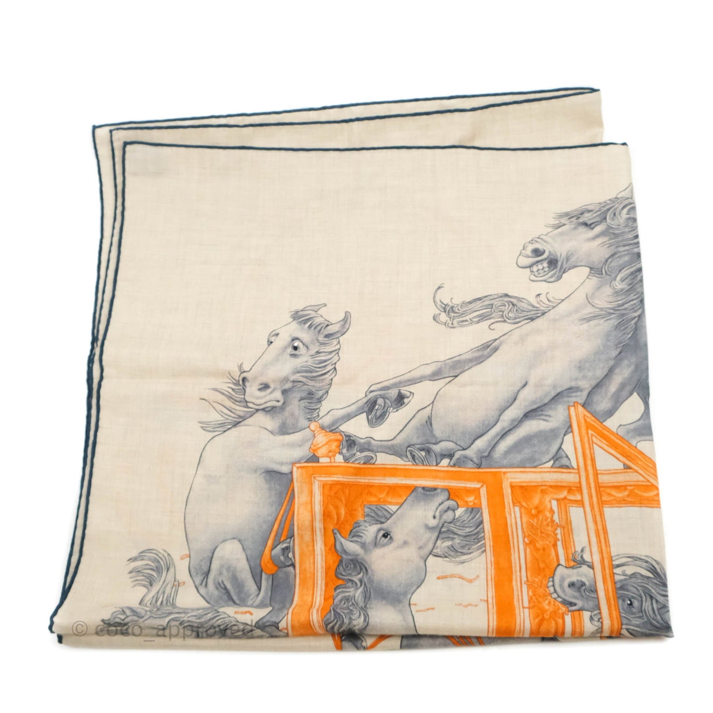 Hermès Men's Grand Carrosse Royal Cashmere Silk Scarf 100