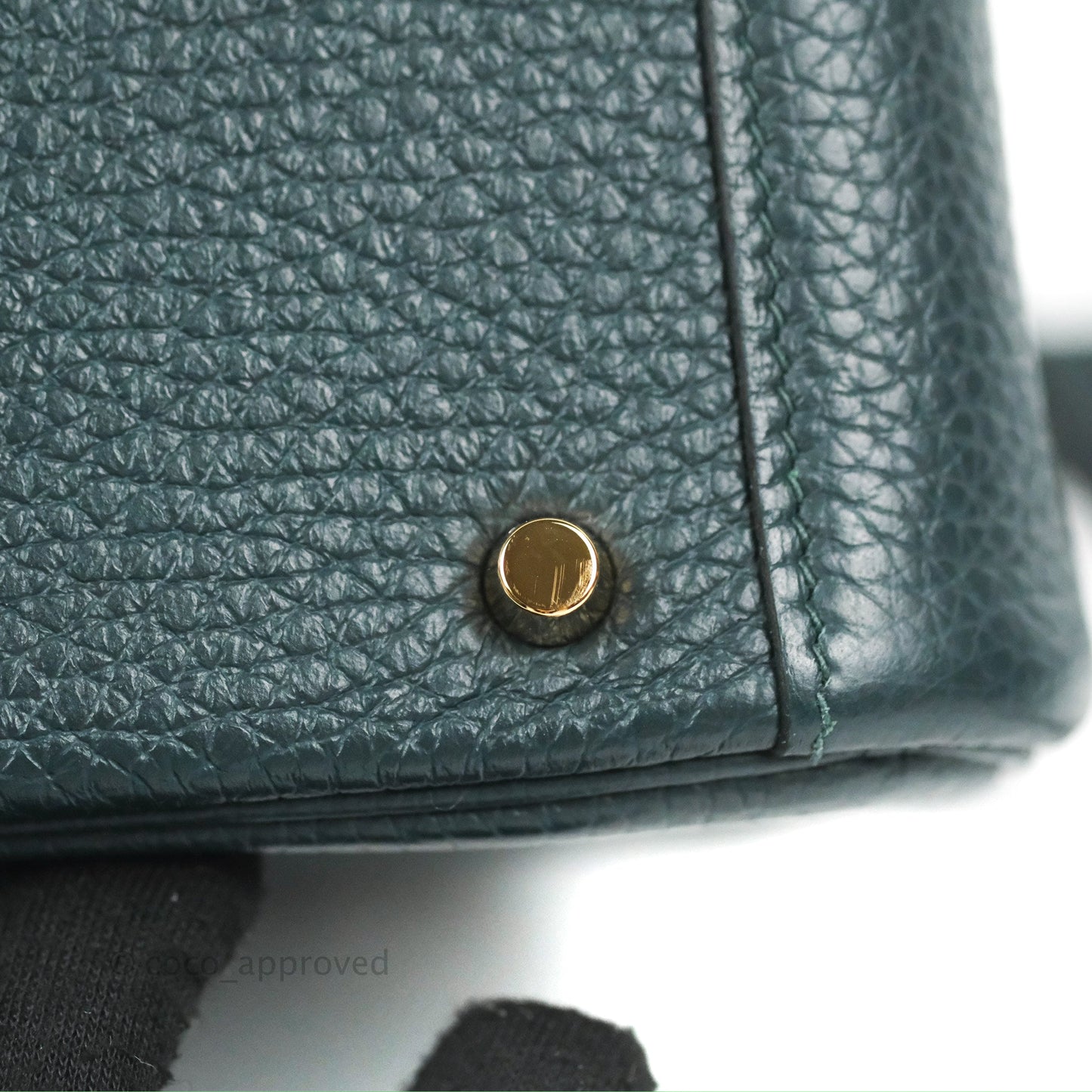 Hermès Mini Lindy 20 Vert Cypres Clemence Gold Hardware