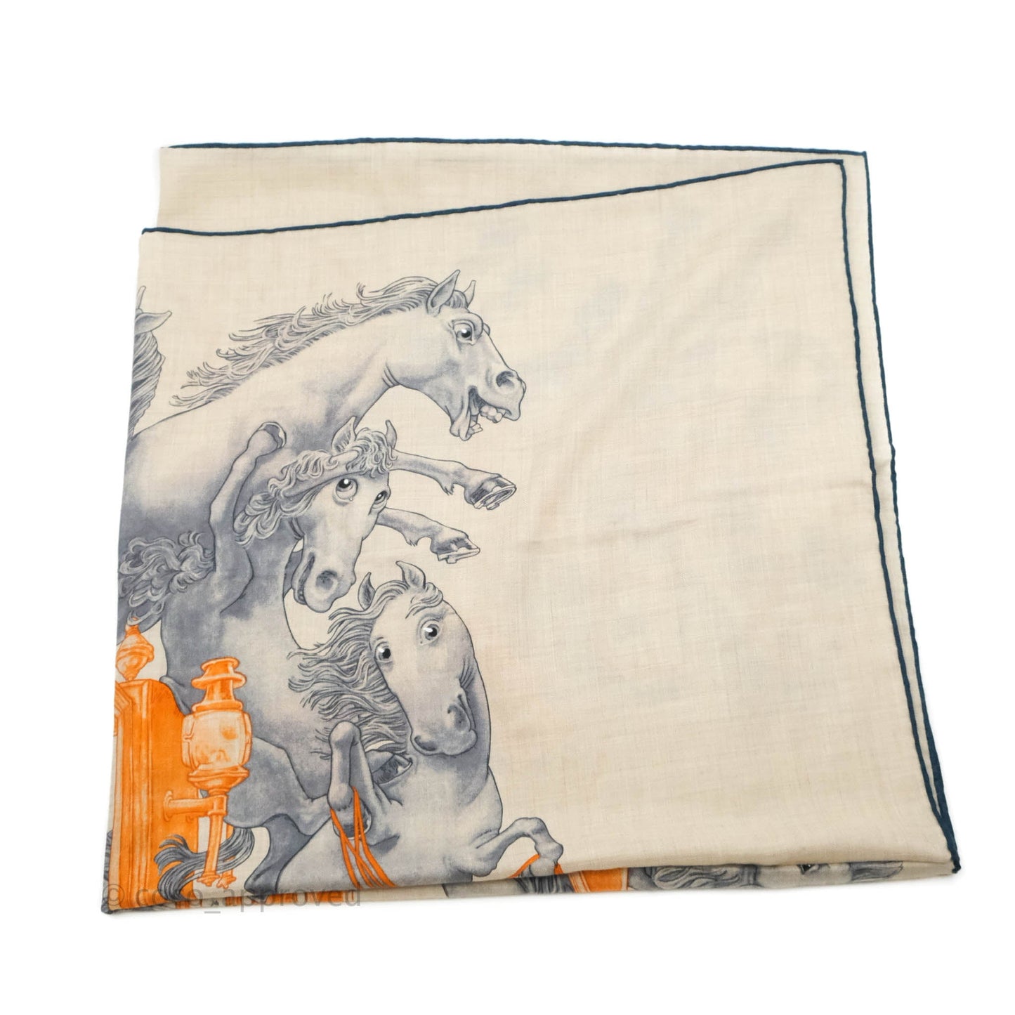 Hermès Men's Grand Carrosse Royal Cashmere Silk Scarf 100