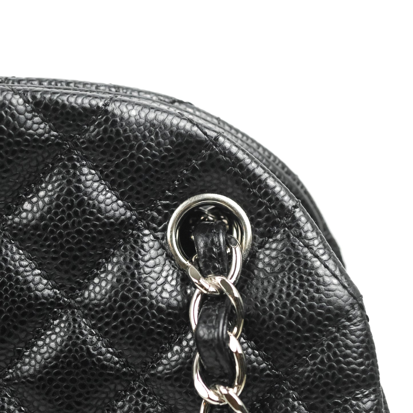 Chanel Quilted Large Just Mademoiselle Black Caviar Silver Hardware