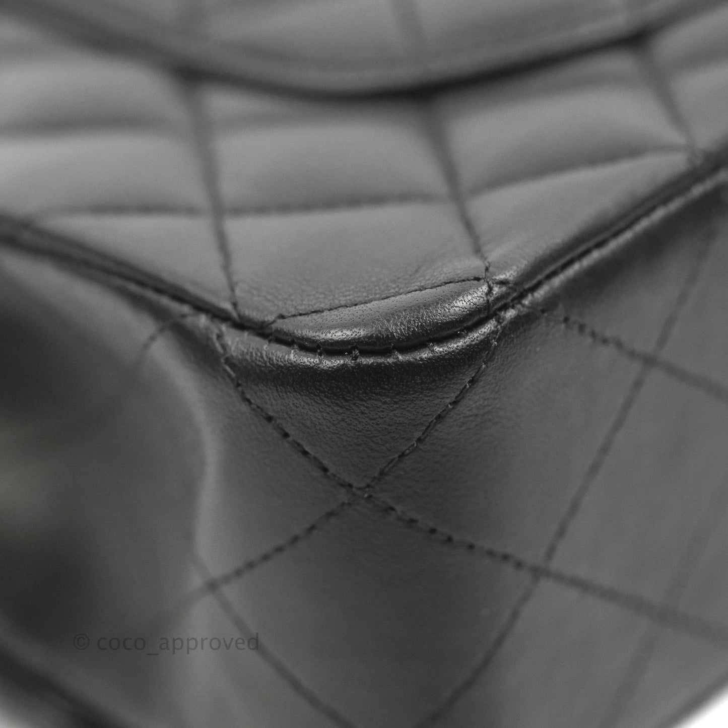 Chanel Classic M/L Medium Double Flap Black Lambskin Gold Hardware
