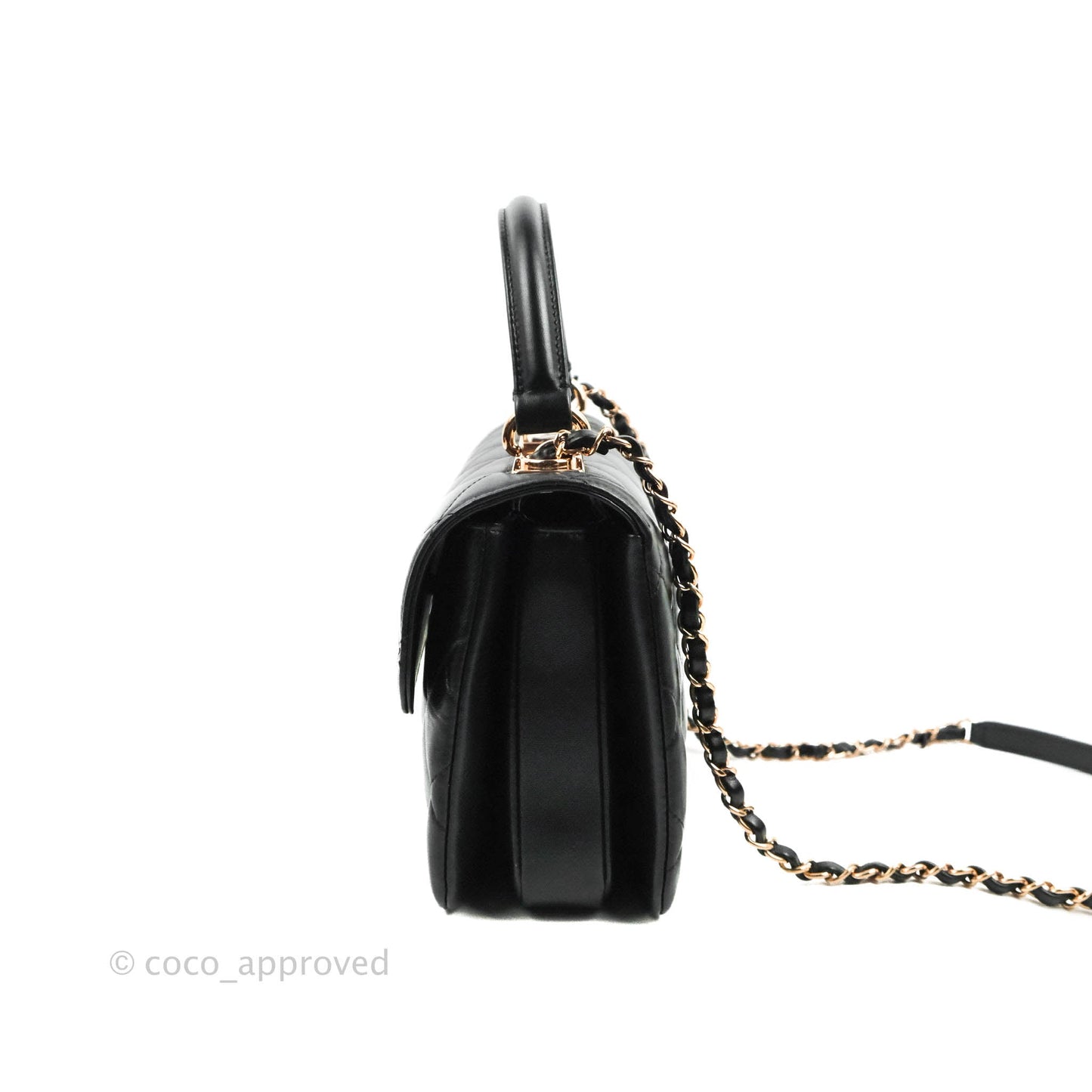 Chanel Small Trendy CC Black Lambskin Rose Gold Hardware 22C