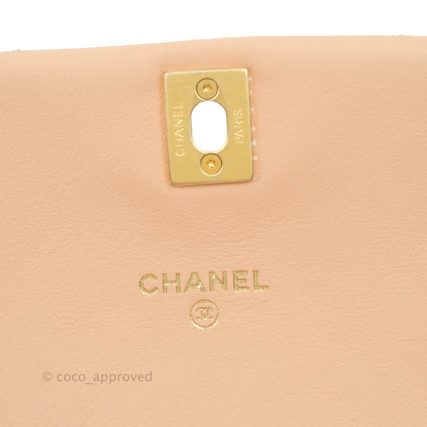 Chanel Clutch with Chain Beige Pink Calfskin Aged Gold Hardware