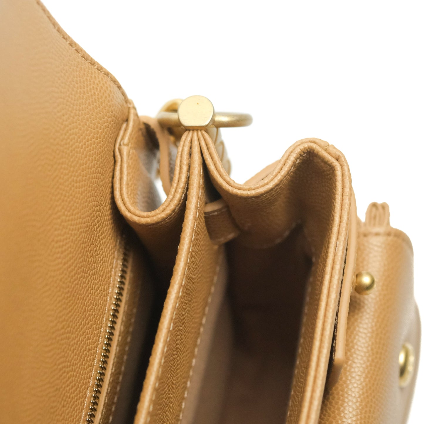 Chanel Mini Messenger Bag Beige Caviar Gold Hardware 21K