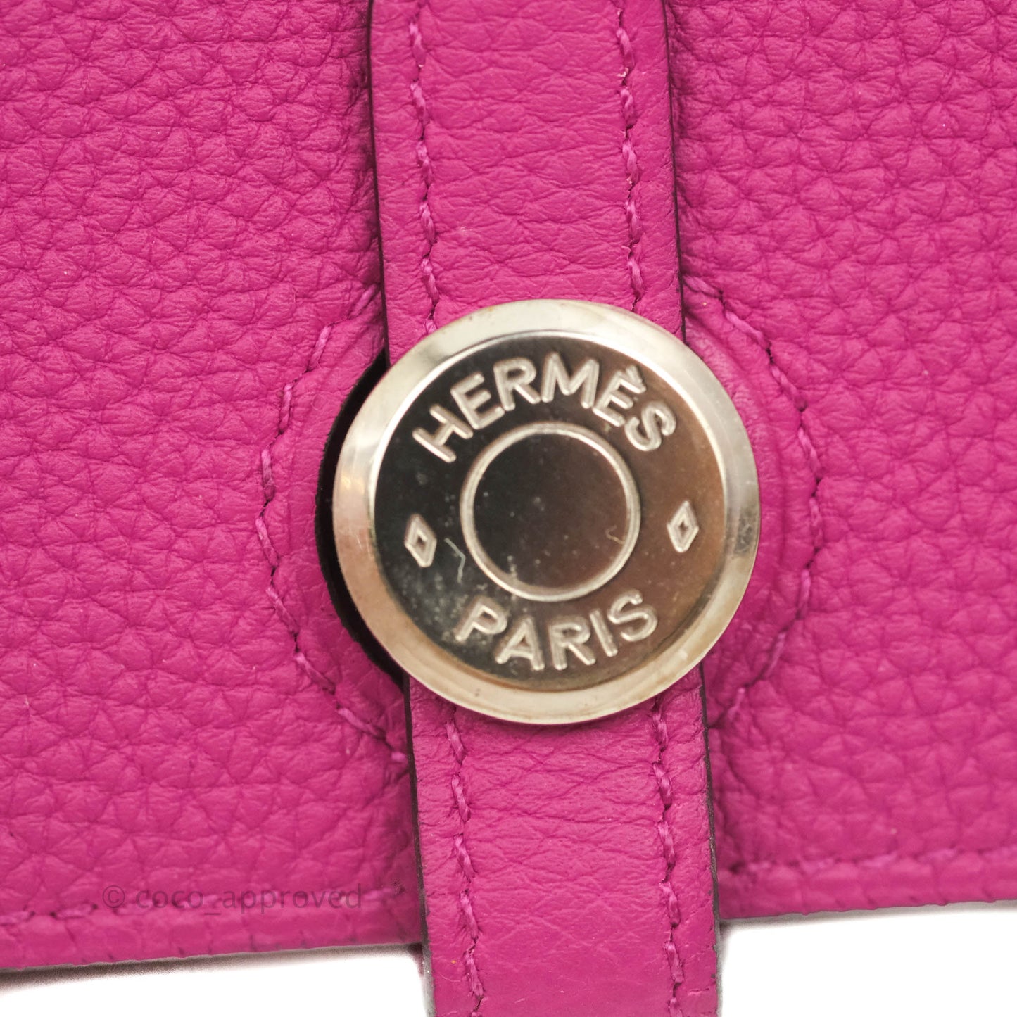 Hermes Dogon Compact wallet Rose Pourpre Silver Hardware