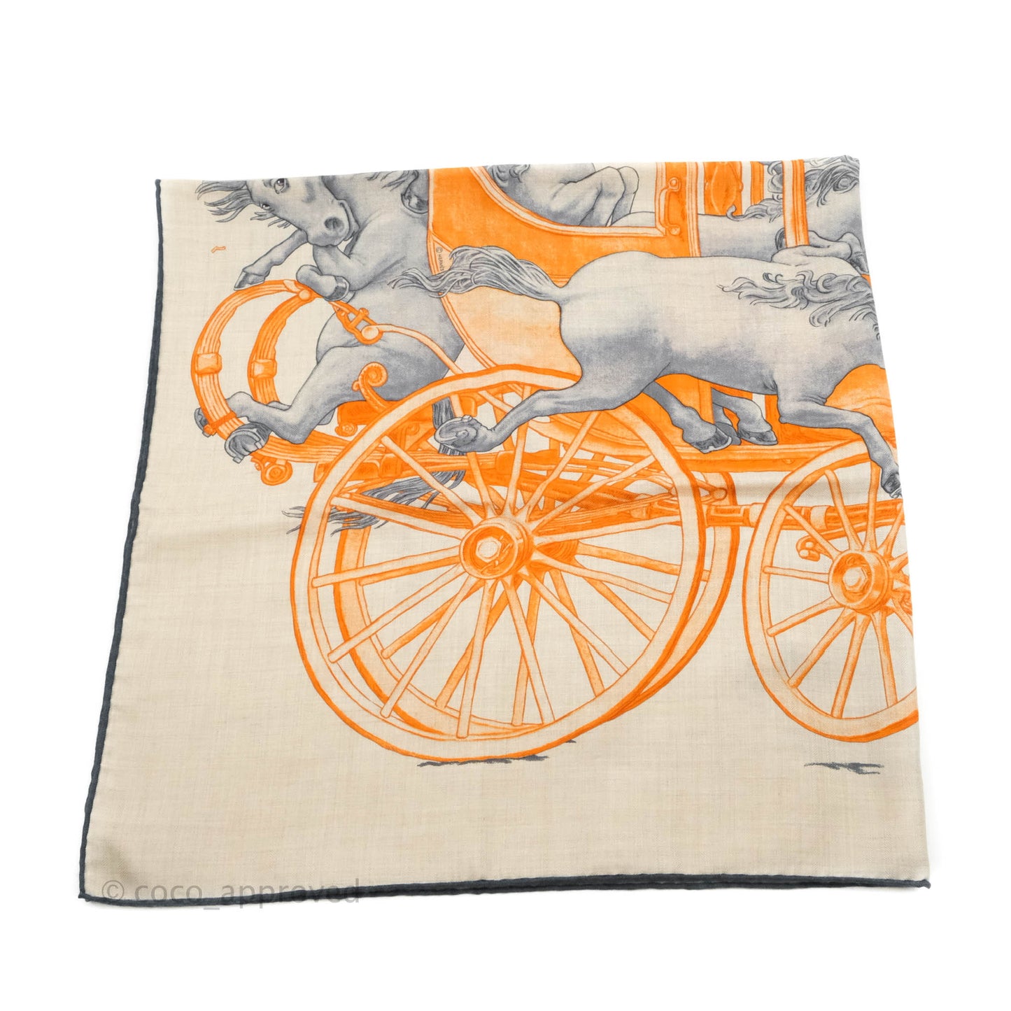 Hermès Men's Grand Carrosse Royal Cashmere Silk Scarf 100