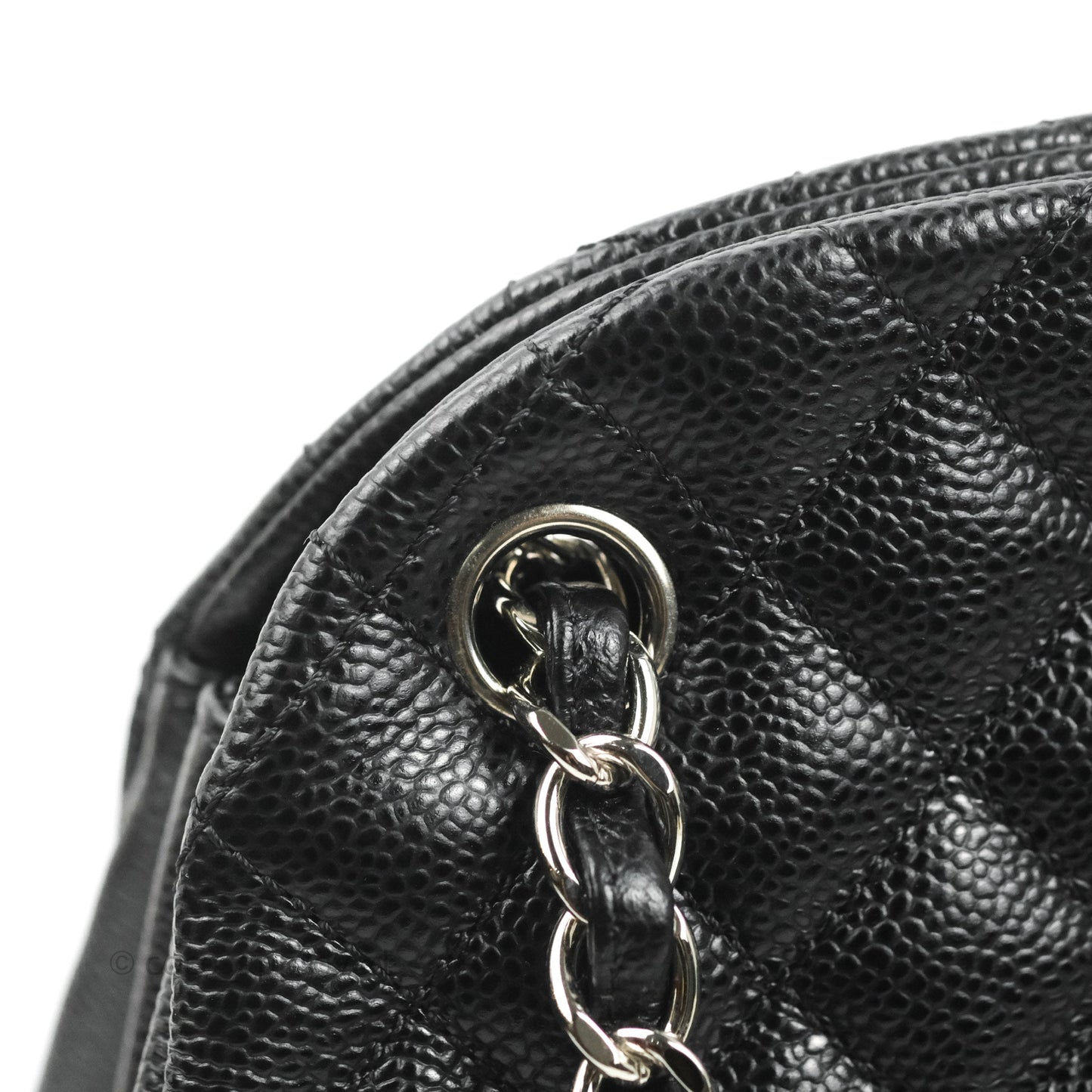 Chanel Quilted Large Just Mademoiselle Black Caviar Silver Hardware