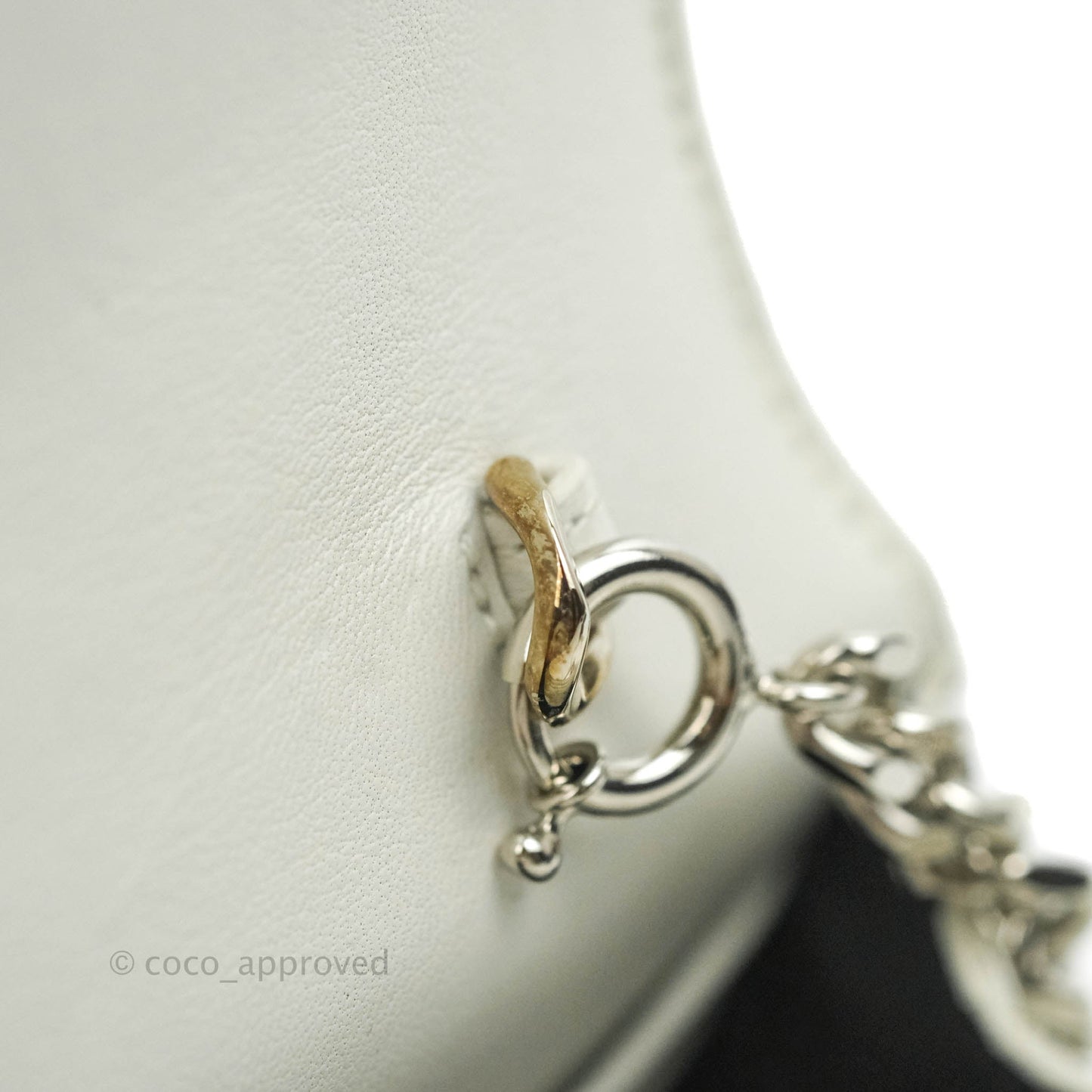Saint Laurent Kate Tassel WOC White Silver Hardware