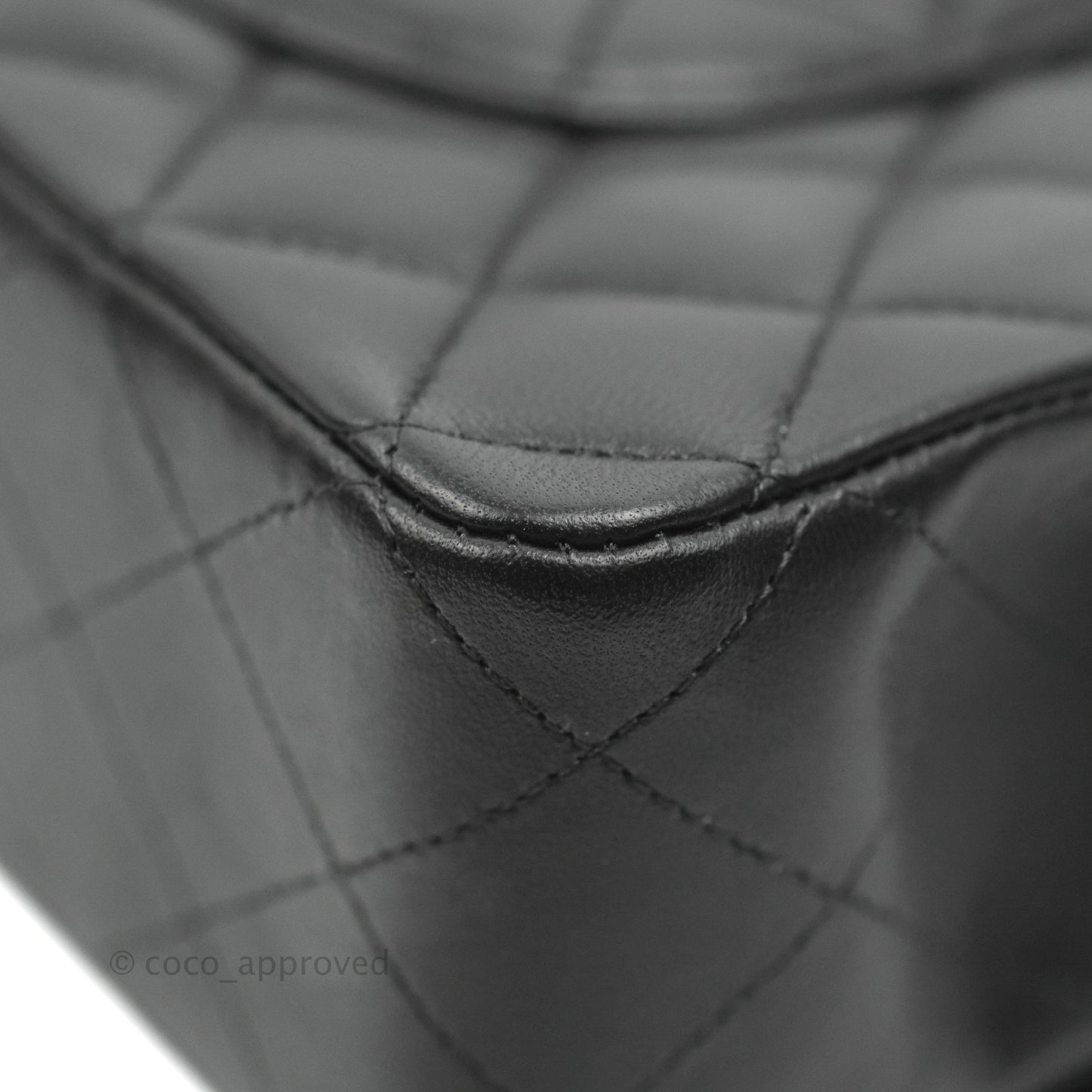 Chanel Classic M/L Medium Double Flap Black Lambskin Gold Hardware