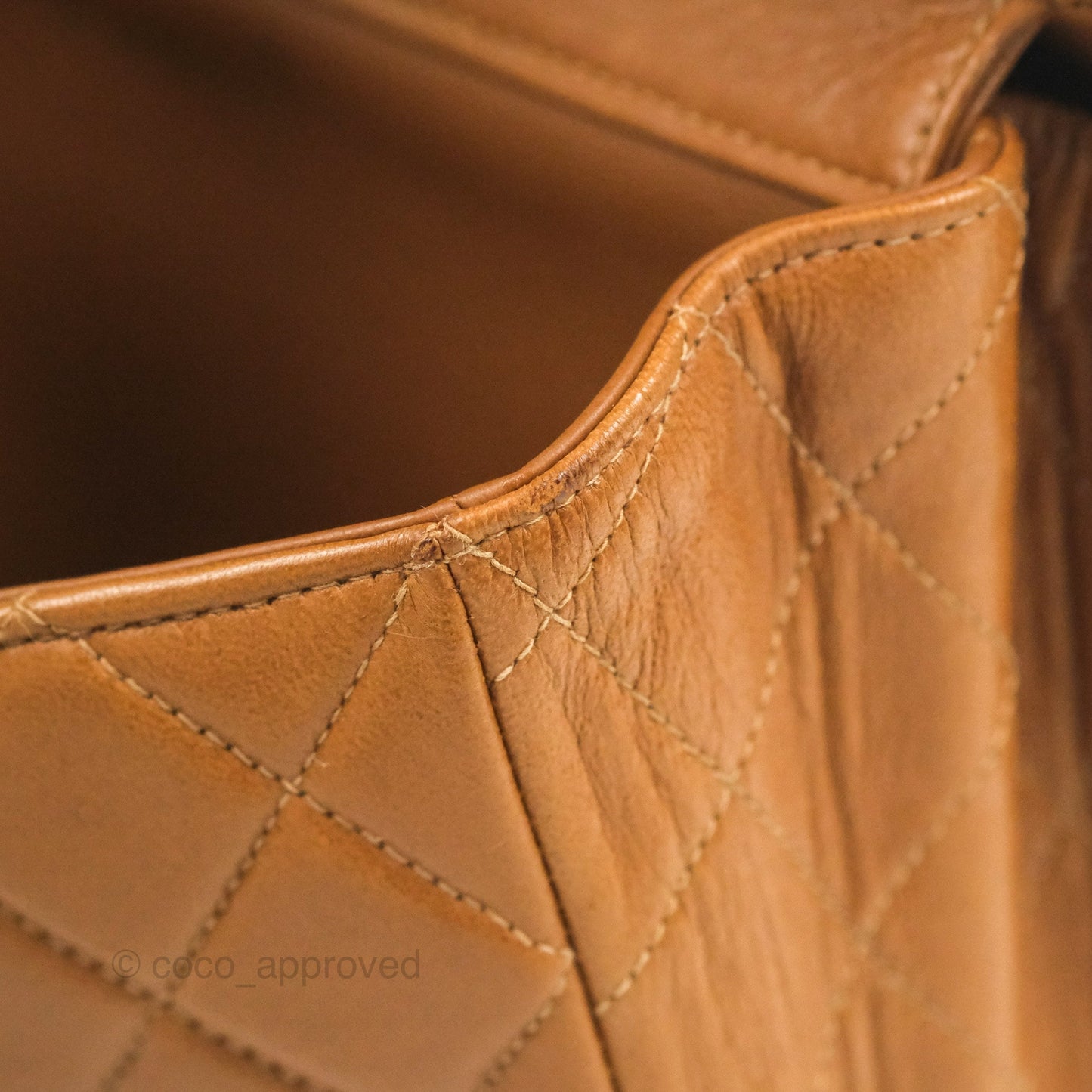 Chanel Vintage Double-sided Small Flap Brown Caramel Lambskin 24K Gold Hardware