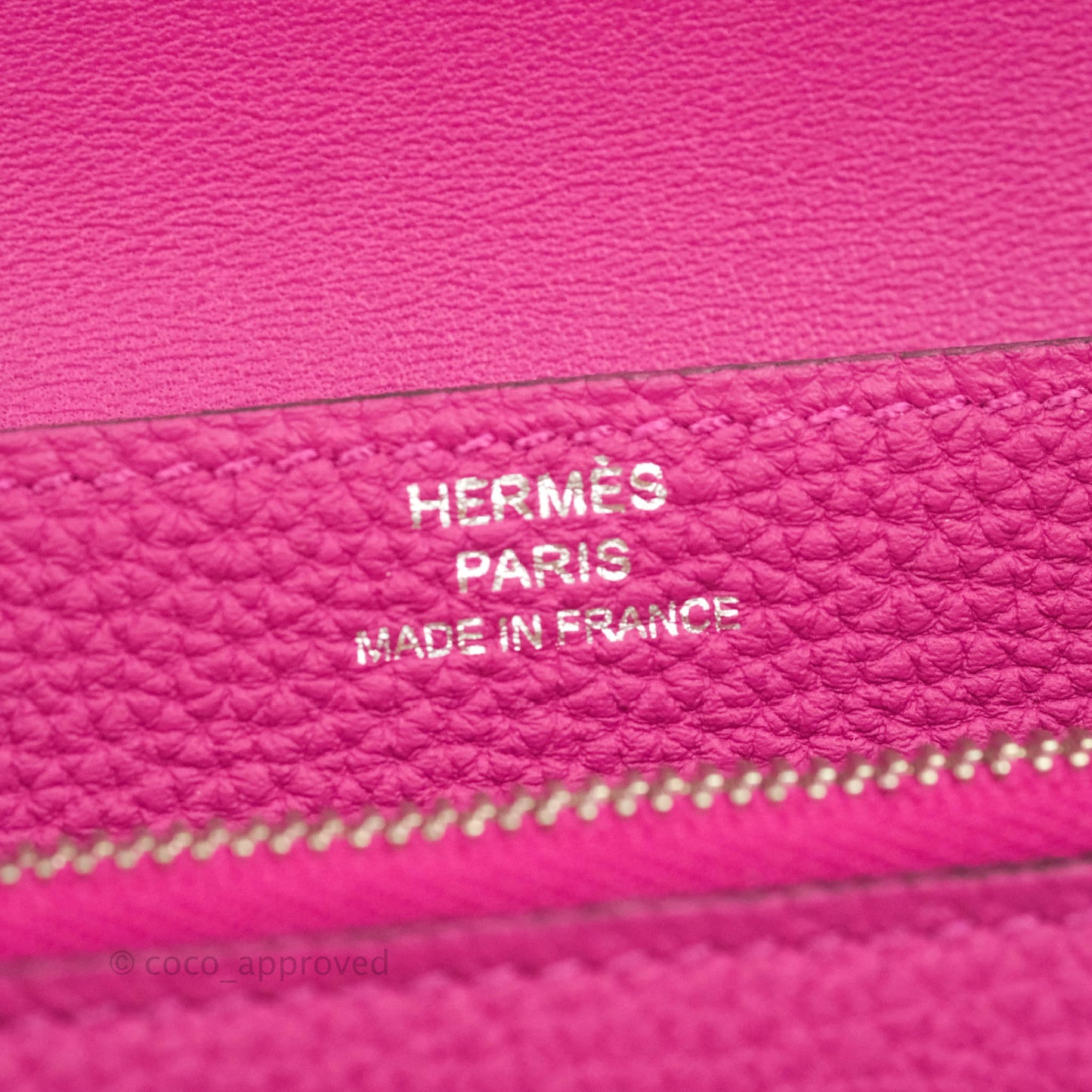 Hermes Dogon Compact wallet Rose Pourpre Silver Hardware