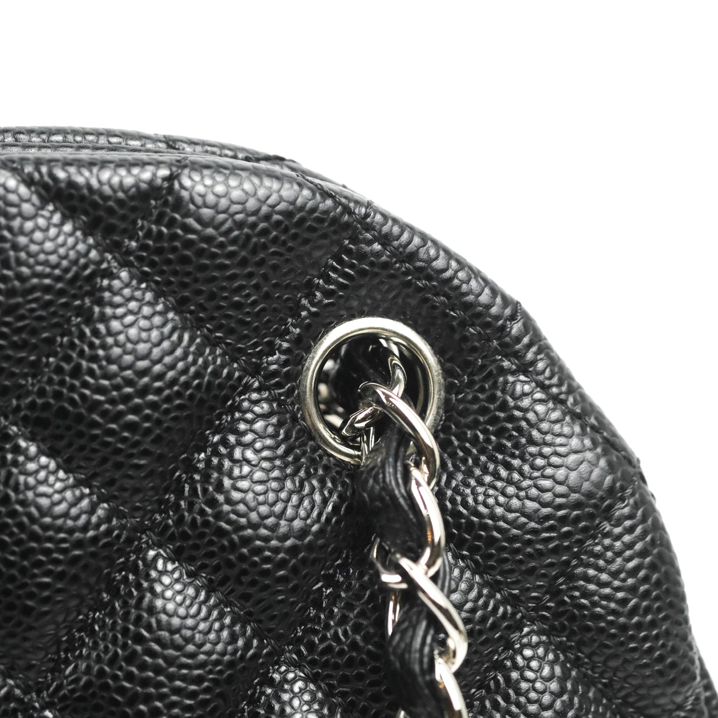 Chanel Quilted Large Just Mademoiselle Black Caviar Silver Hardware