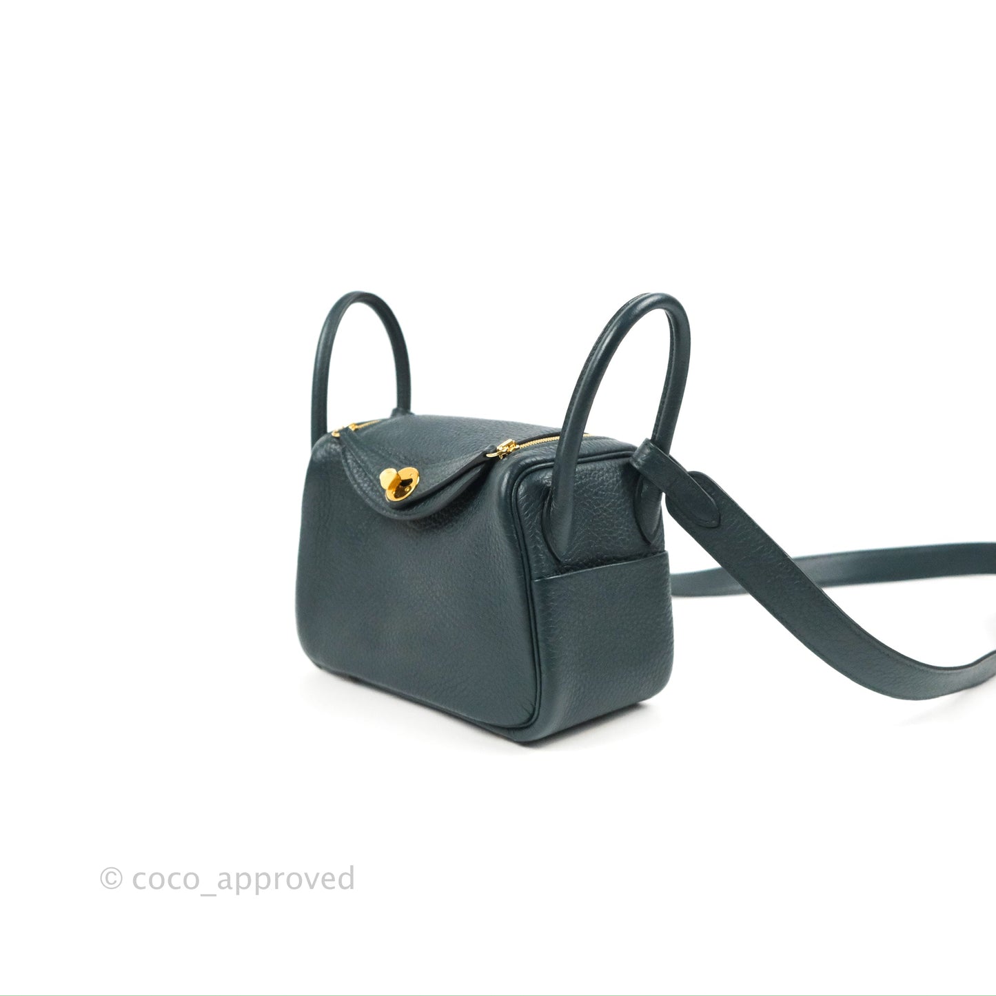 Hermès Mini Lindy 20 Vert Cypres Clemence Gold Hardware