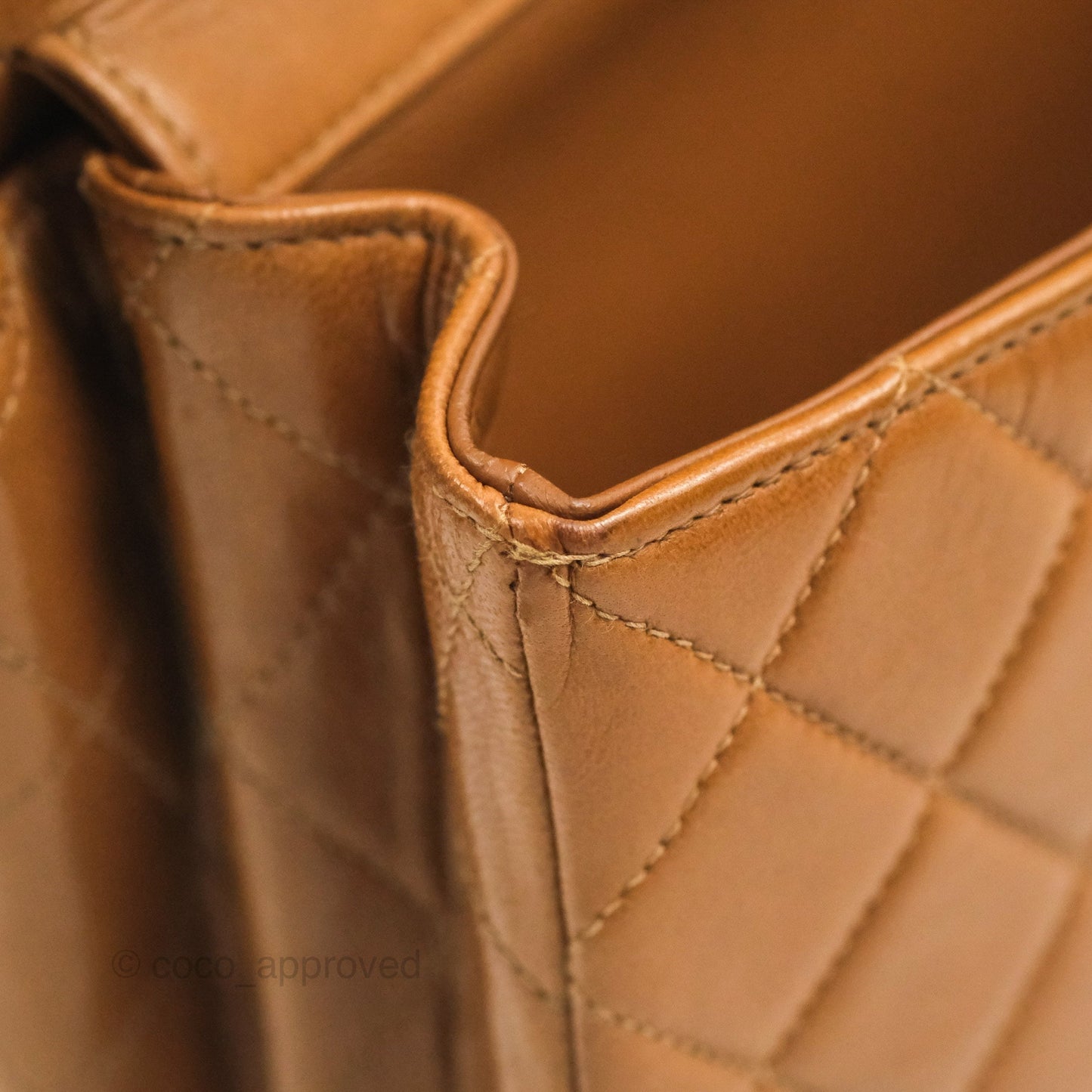 Chanel Vintage Double-sided Small Flap Brown Caramel Lambskin 24K Gold Hardware