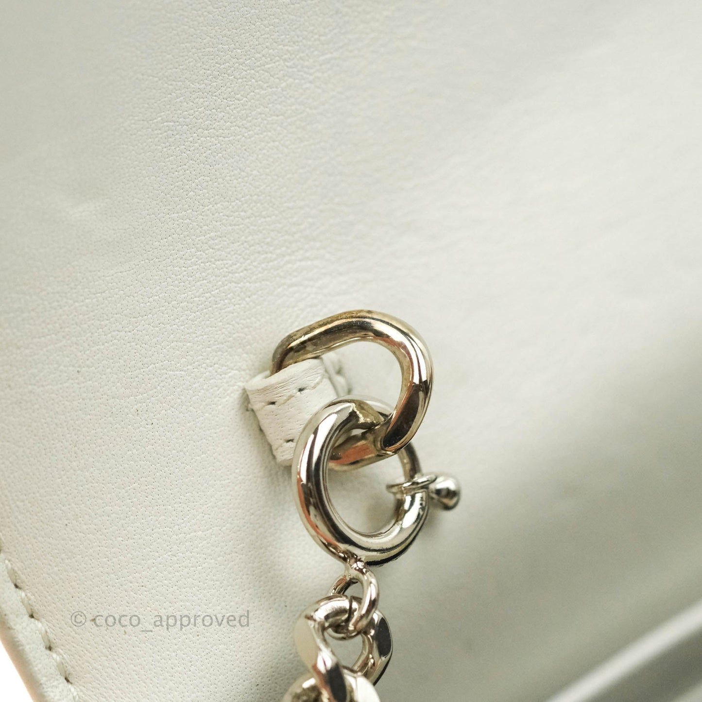 Saint Laurent Kate Tassel WOC White Silver Hardware