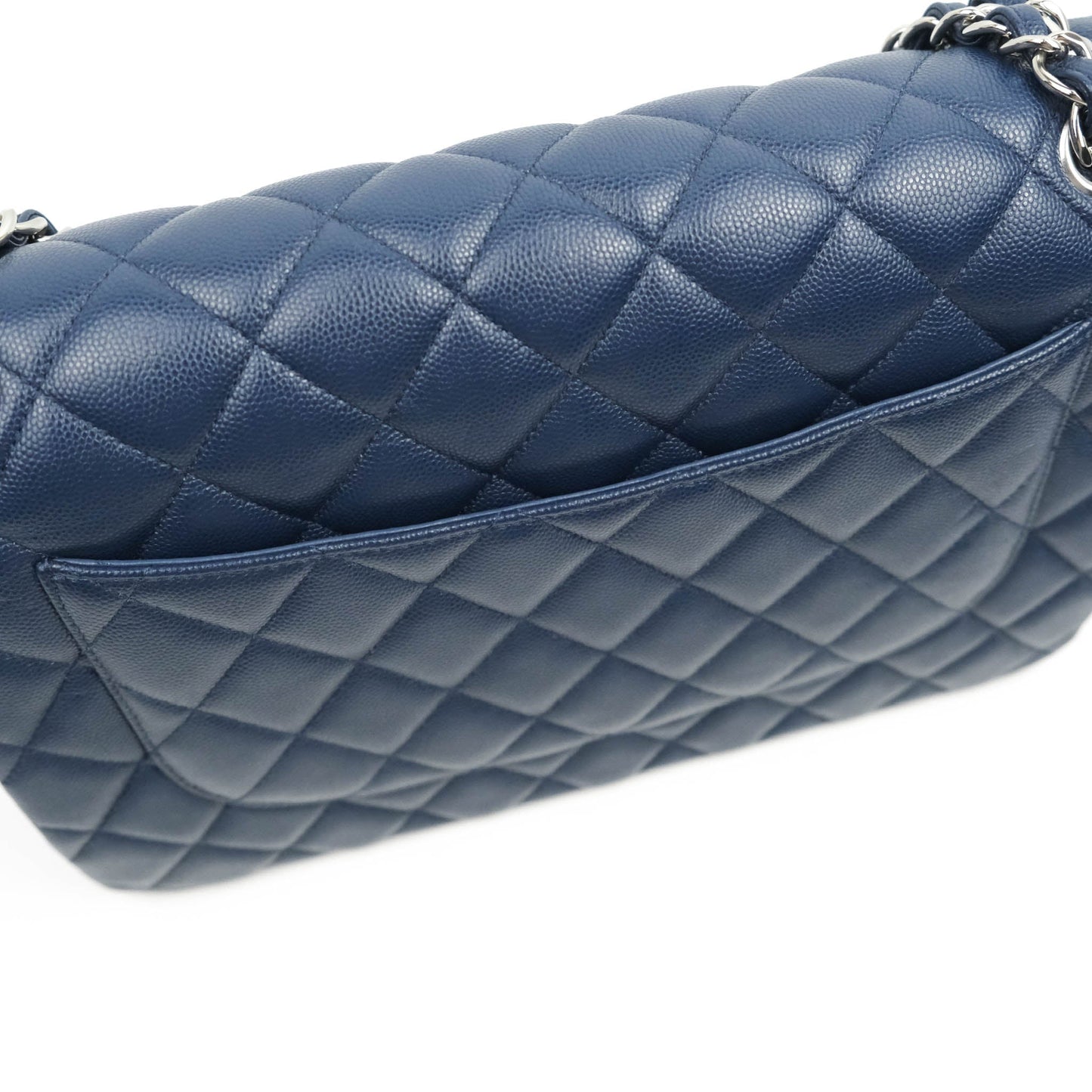 Chanel Jumbo Double Flap Navy Caviar Silver Hardware⁣⁣